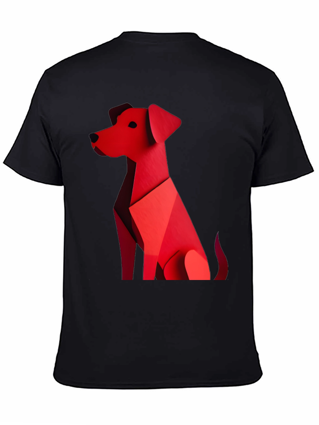 Black Geometric Dog Graphic Tee - Stylish Casual Wear view 4