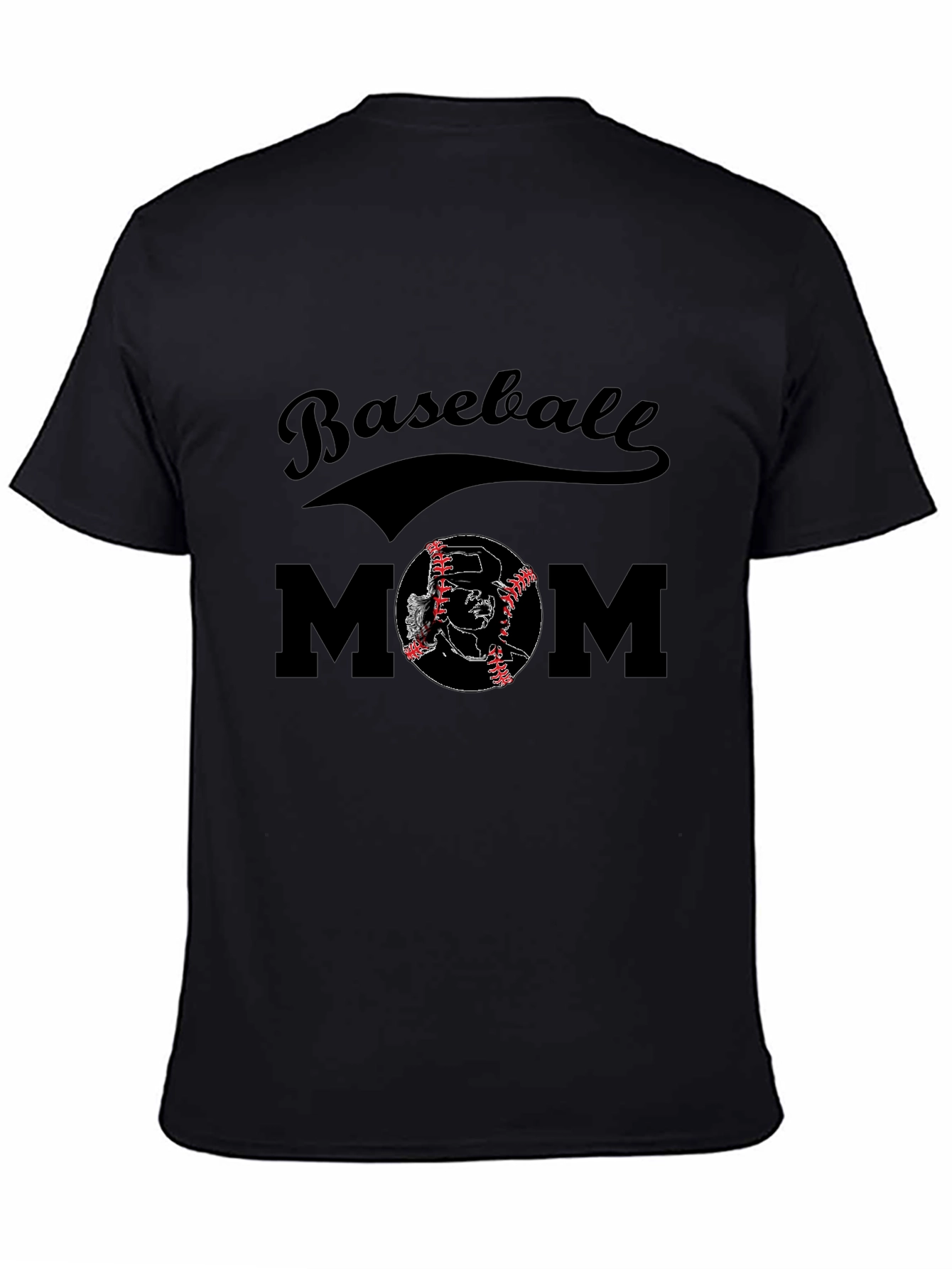 Black Baseball Mom Graphic Tee view 4