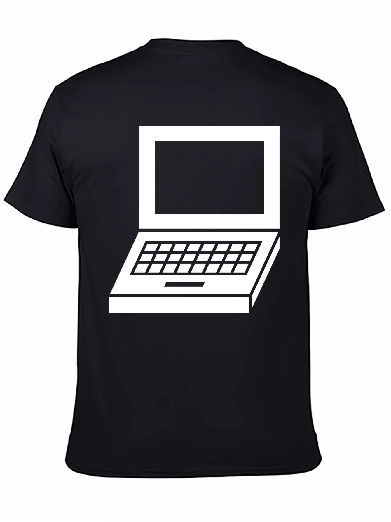Black Retro Laptop Graphic Tee - Classic Design view 4