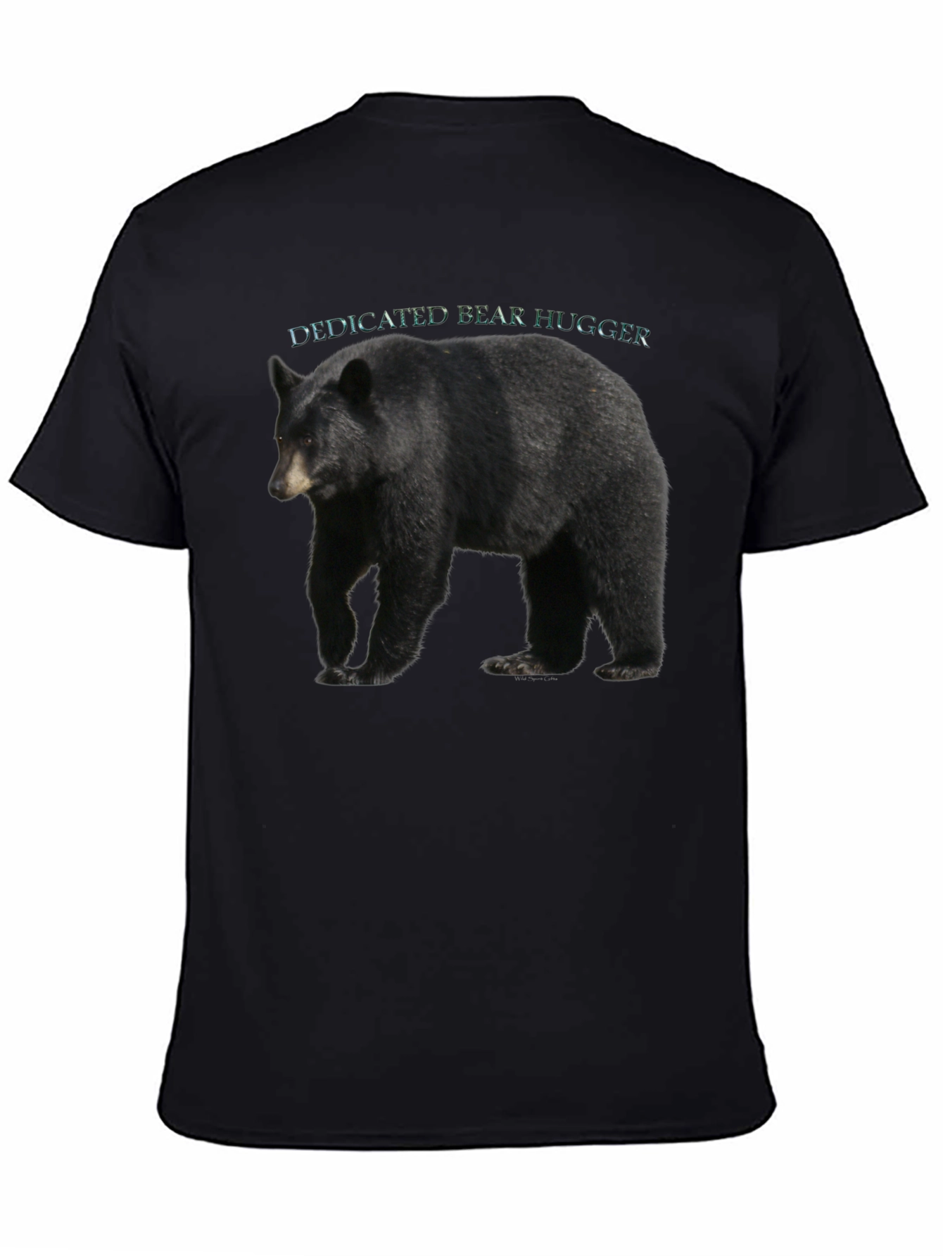 Black Dedicated Bear Hugger Black T-Shirt view 4