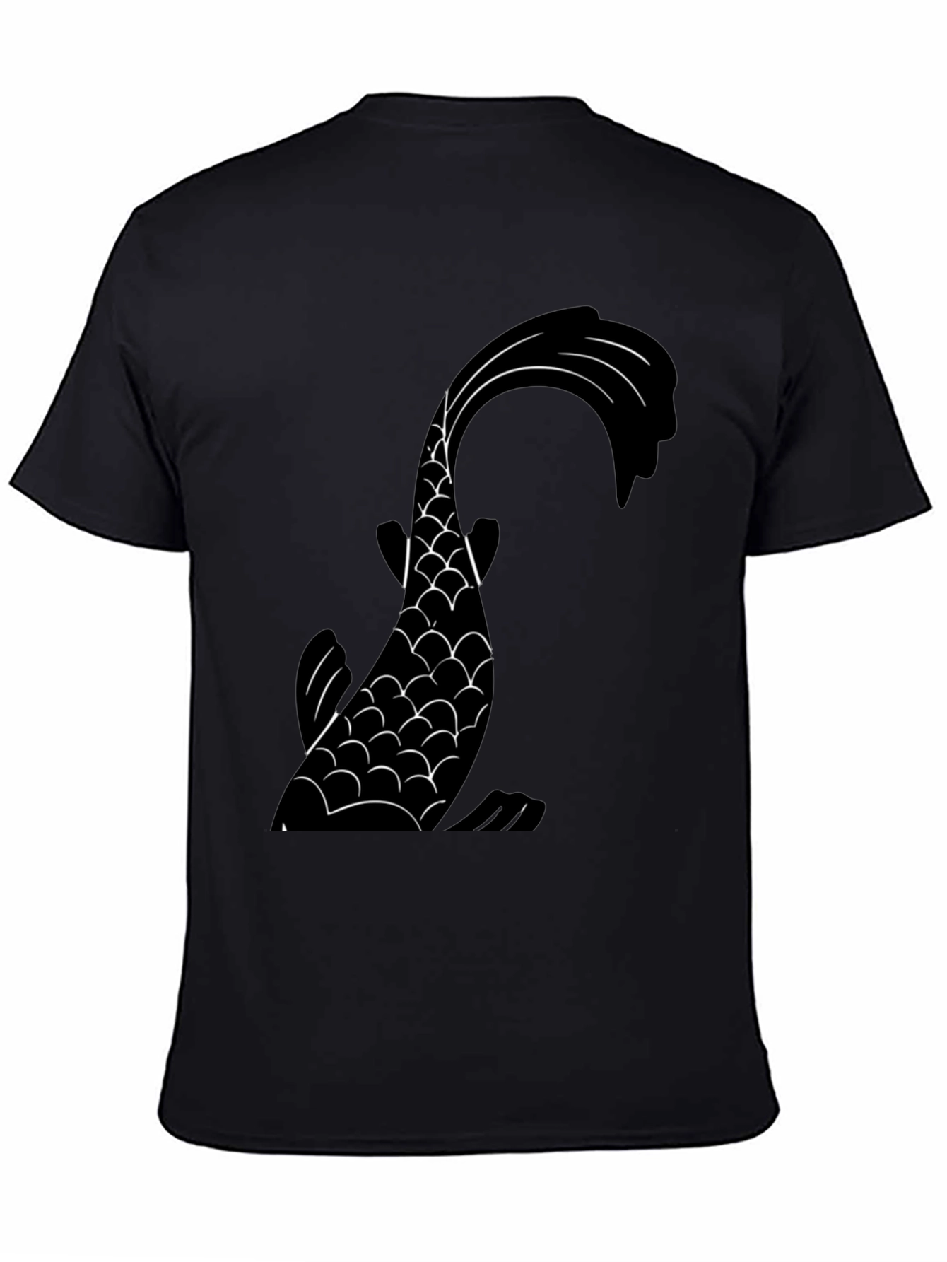 Black Koi Fish Graphic Tee - Stylish Black T-Shirt view 4
