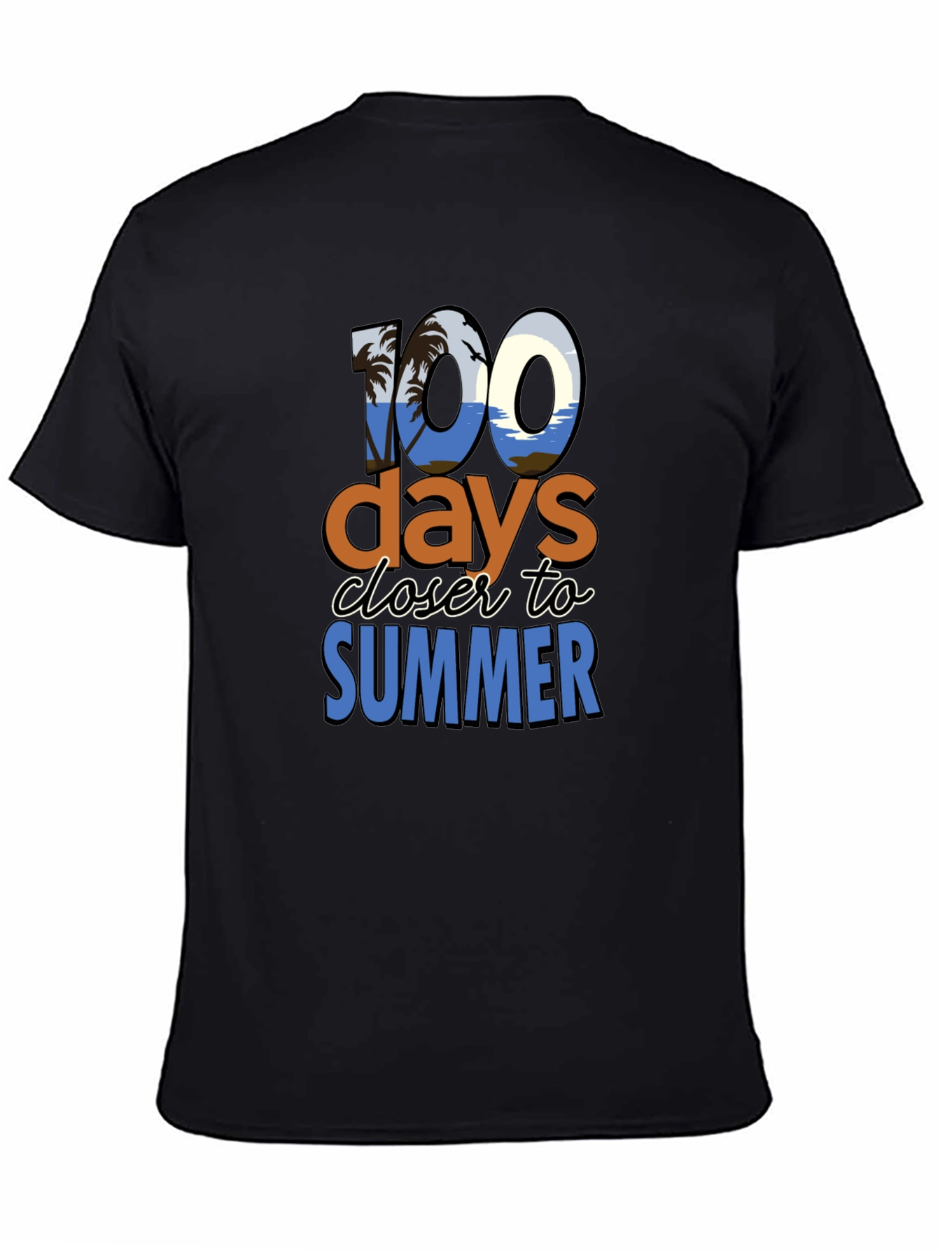 Black 100 Days Closer to Summer Graphic Tee view 4