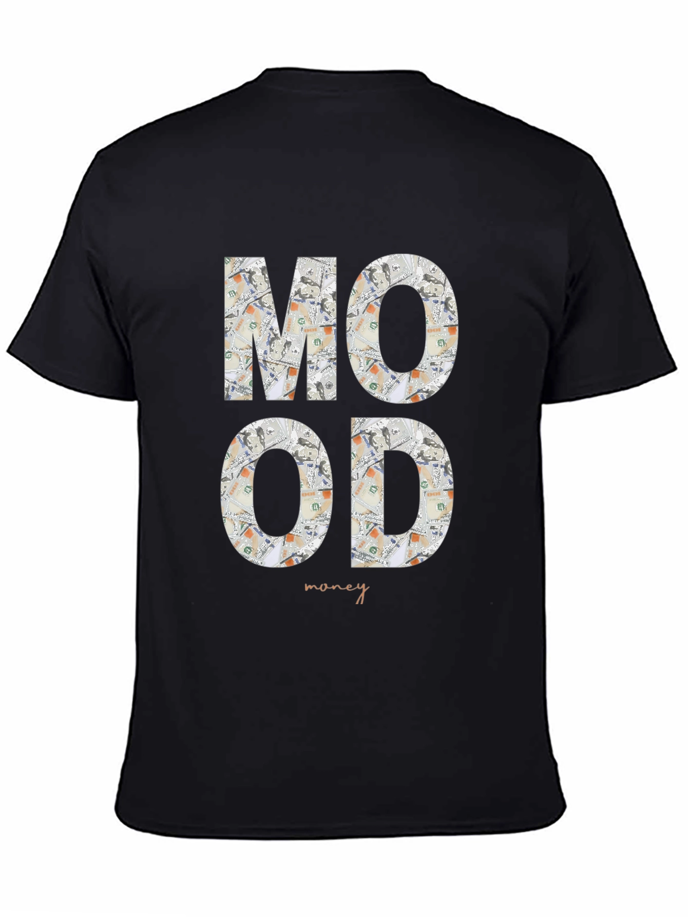 Black Mood Money Graphic Tee - Black Cotton Shirt view 4