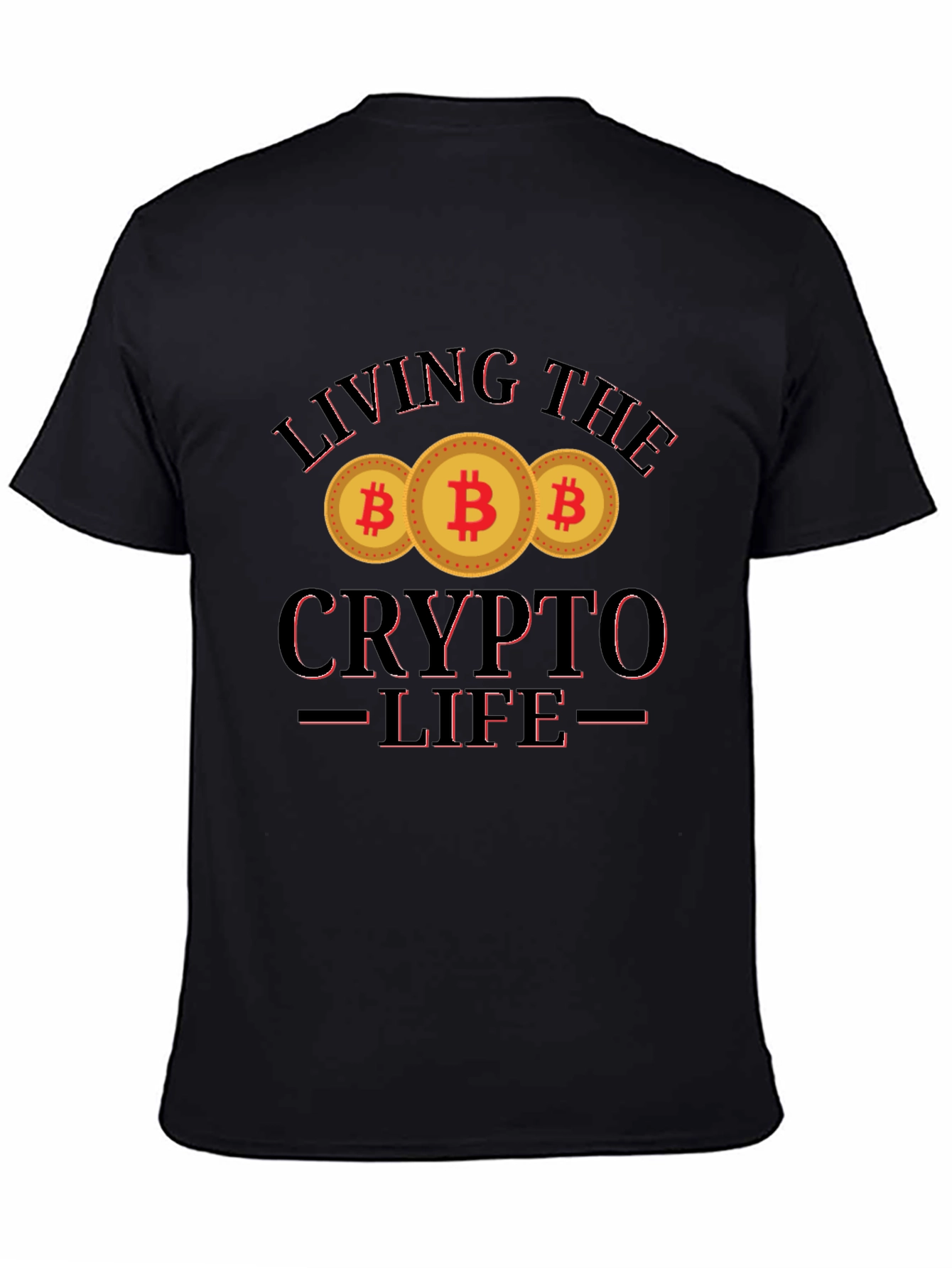 Black Living The Crypto Life T-Shirt view 4