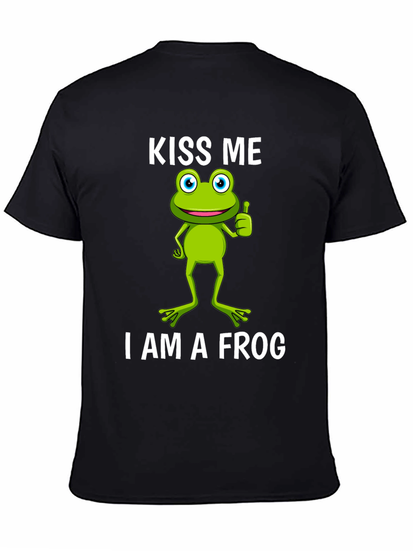 Black Kiss Me, I Am A Frog Graphic T-Shirt view 4