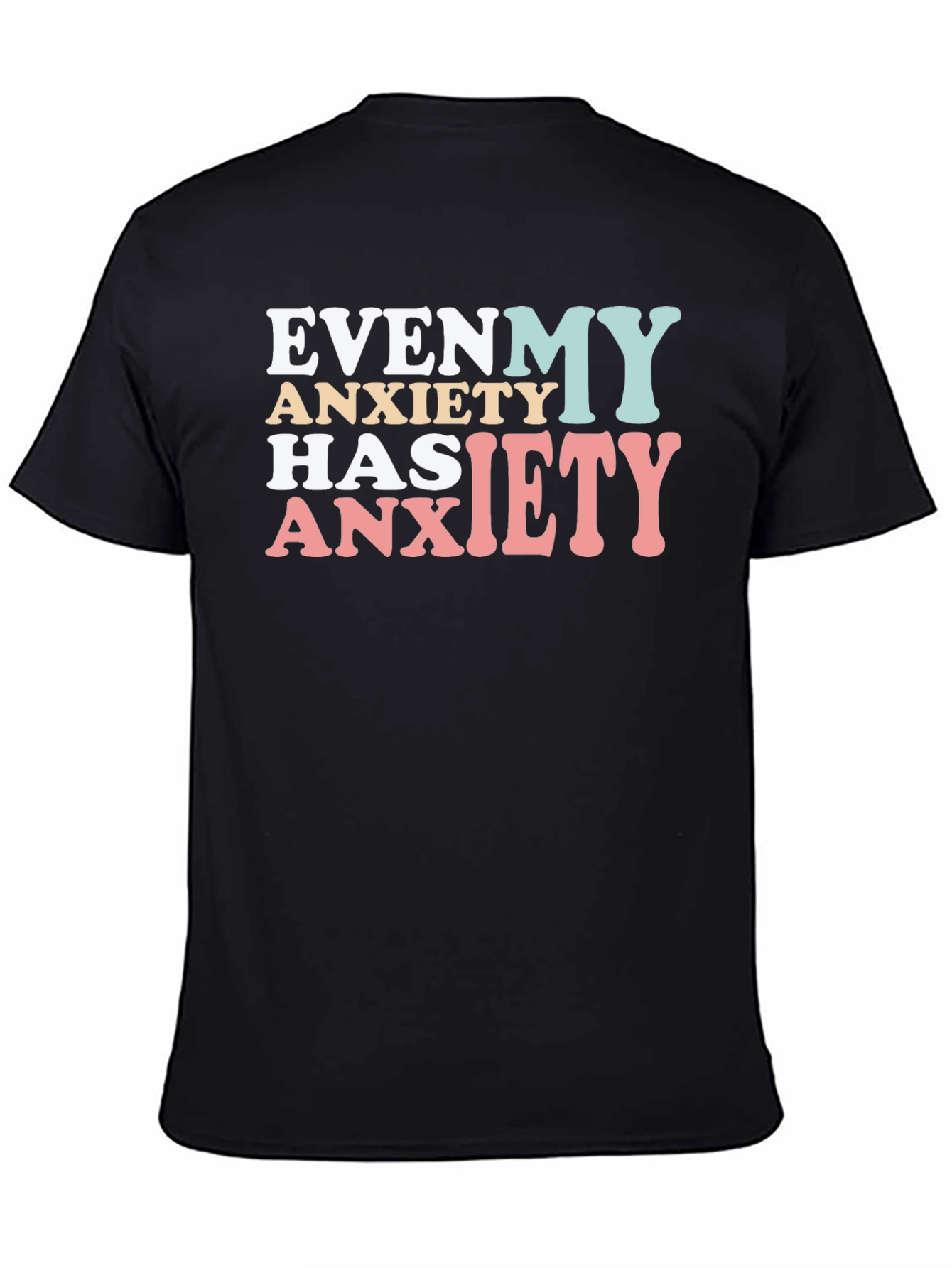 Black Anxiety Graphic Tee - Funny Unisex T-Shirt view 4