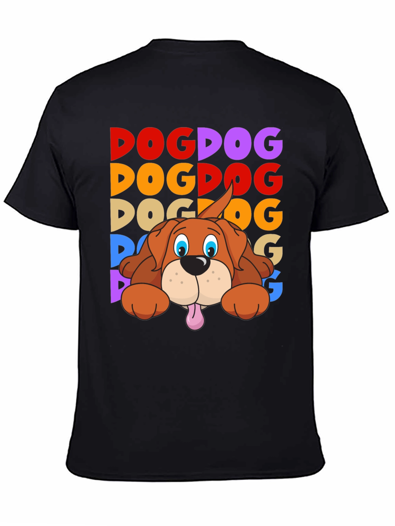 Black Dog Graphic T-Shirt - Fun Colorful Design view 4