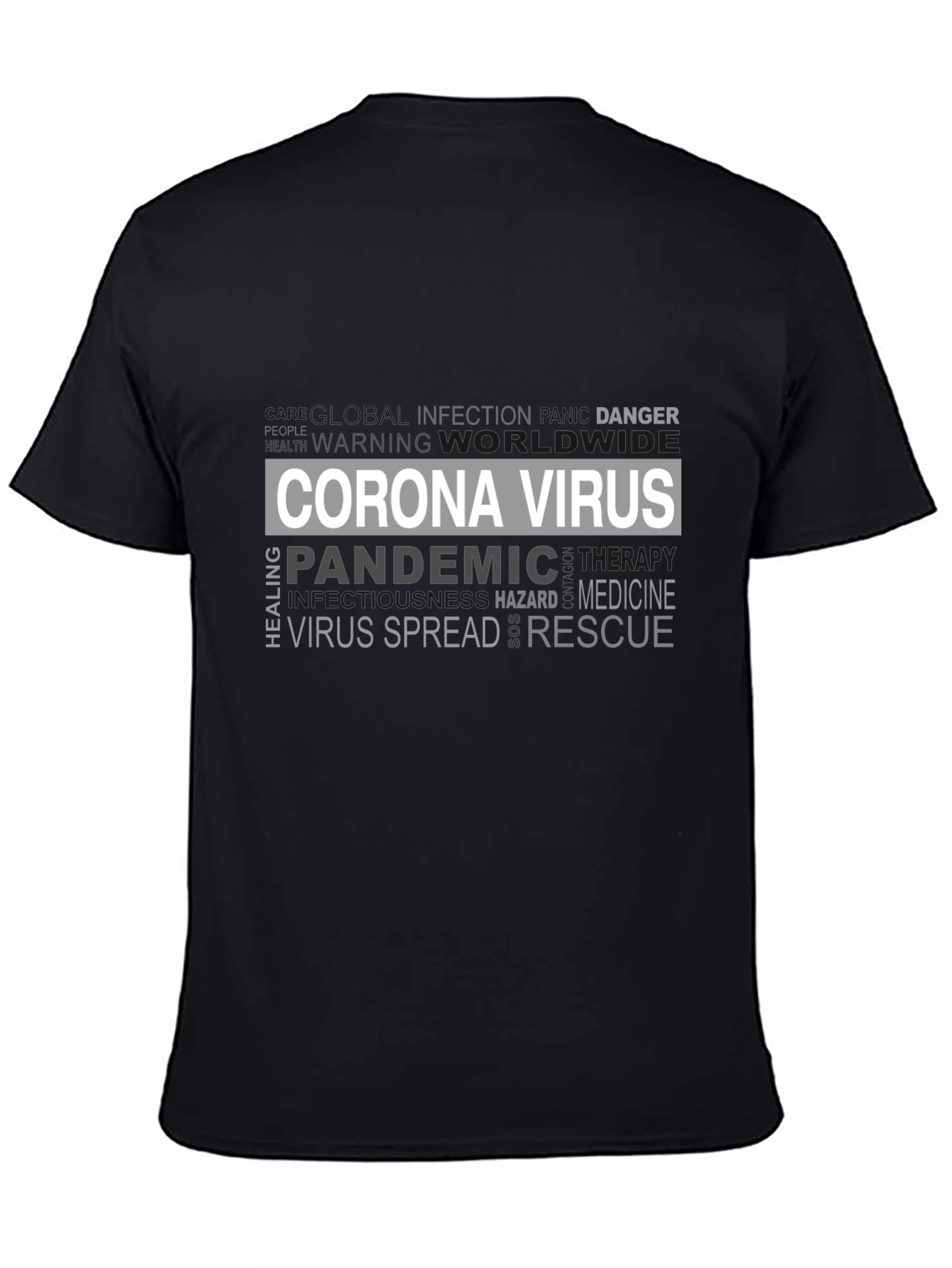Black Corona Virus Pandemic Awareness T-Shirt view 4