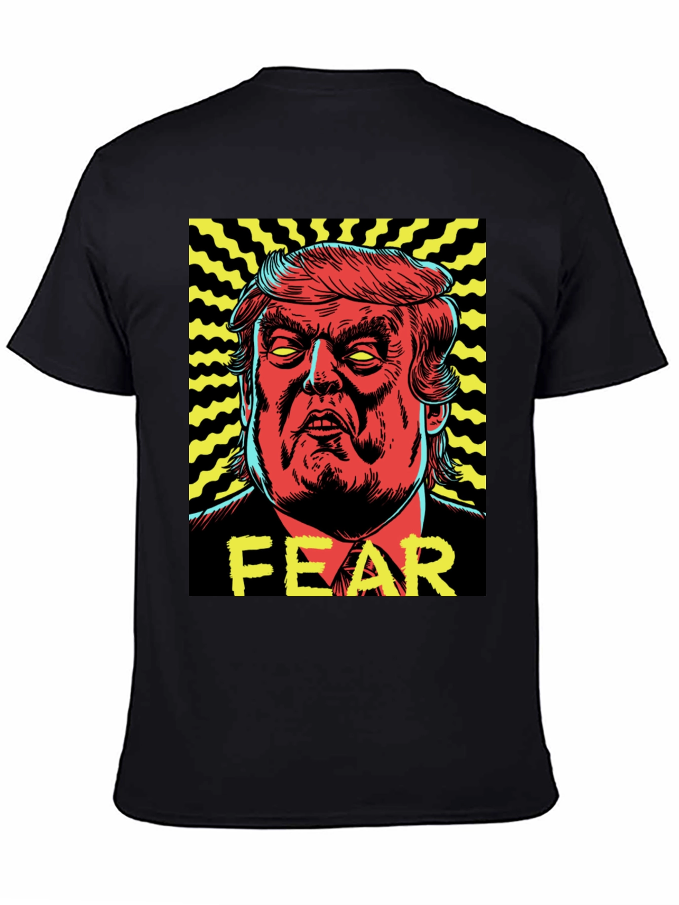 Black Fear Trump Graphic Print Tee - Men's Black T-Shirt view 4