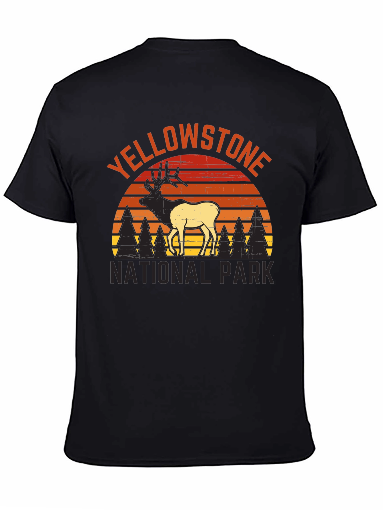Black Yellowstone National Park Elk Graphic Tee view 4