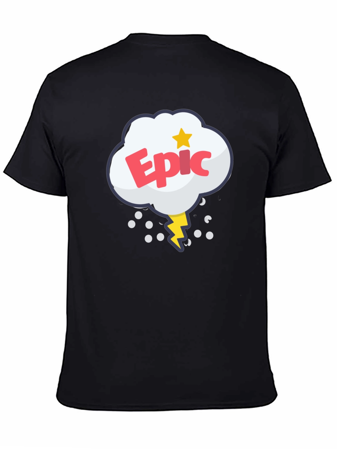 Black Epic Cartoon Style Graphic T-Shirt view 4