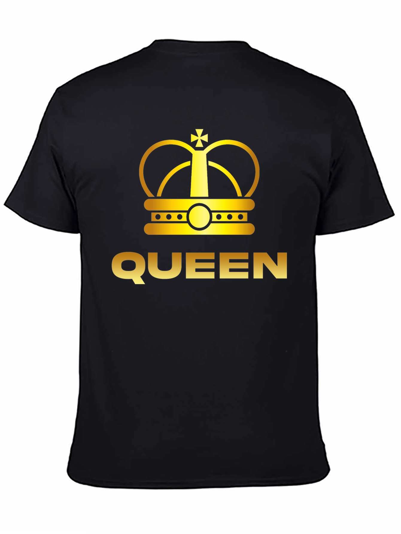 Black Queen Crown Graphic Tee - Black Cotton T-Shirt view 4