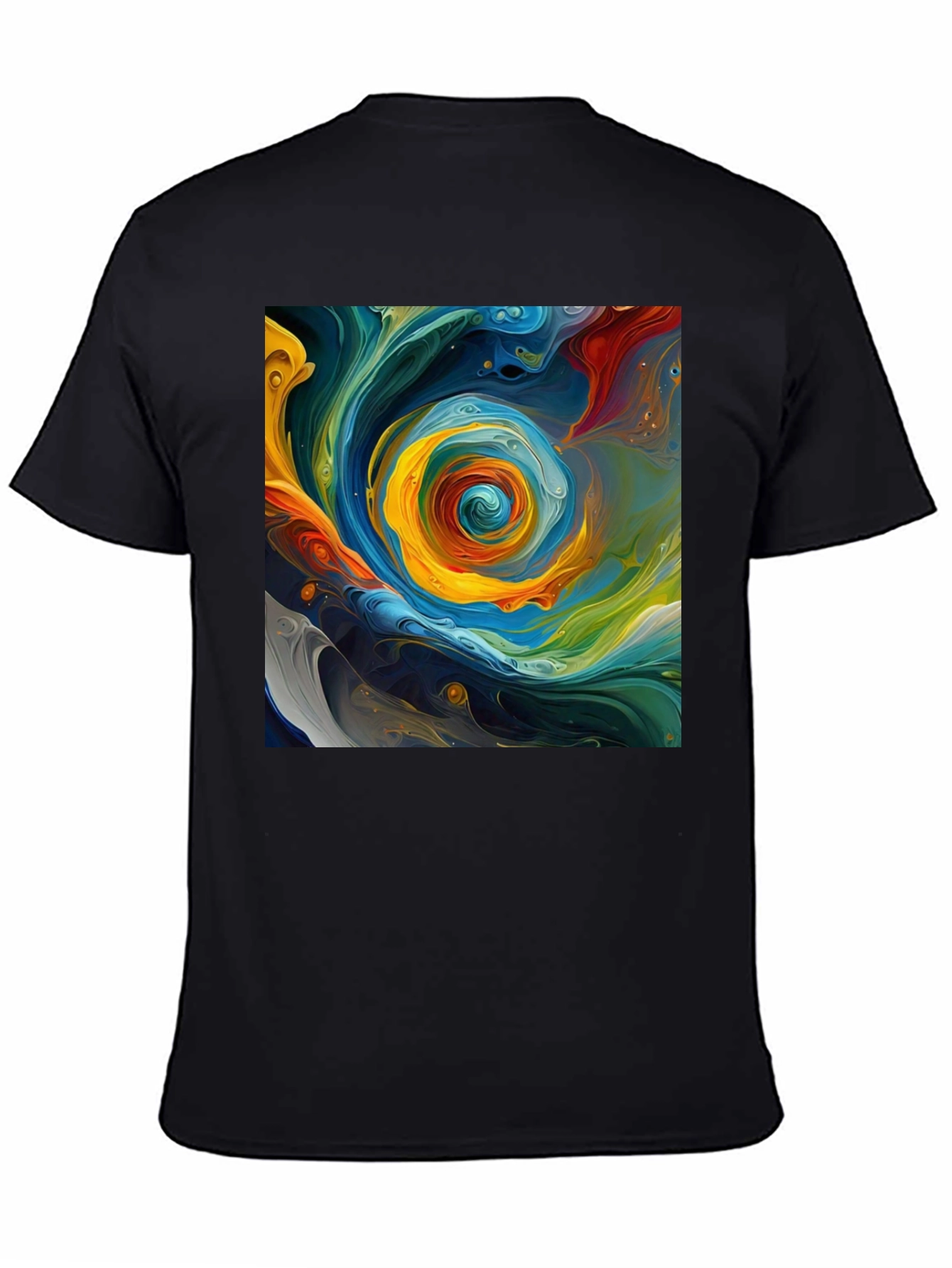 Black Abstract Swirl Art Tee - Bold & Unique Style view 4