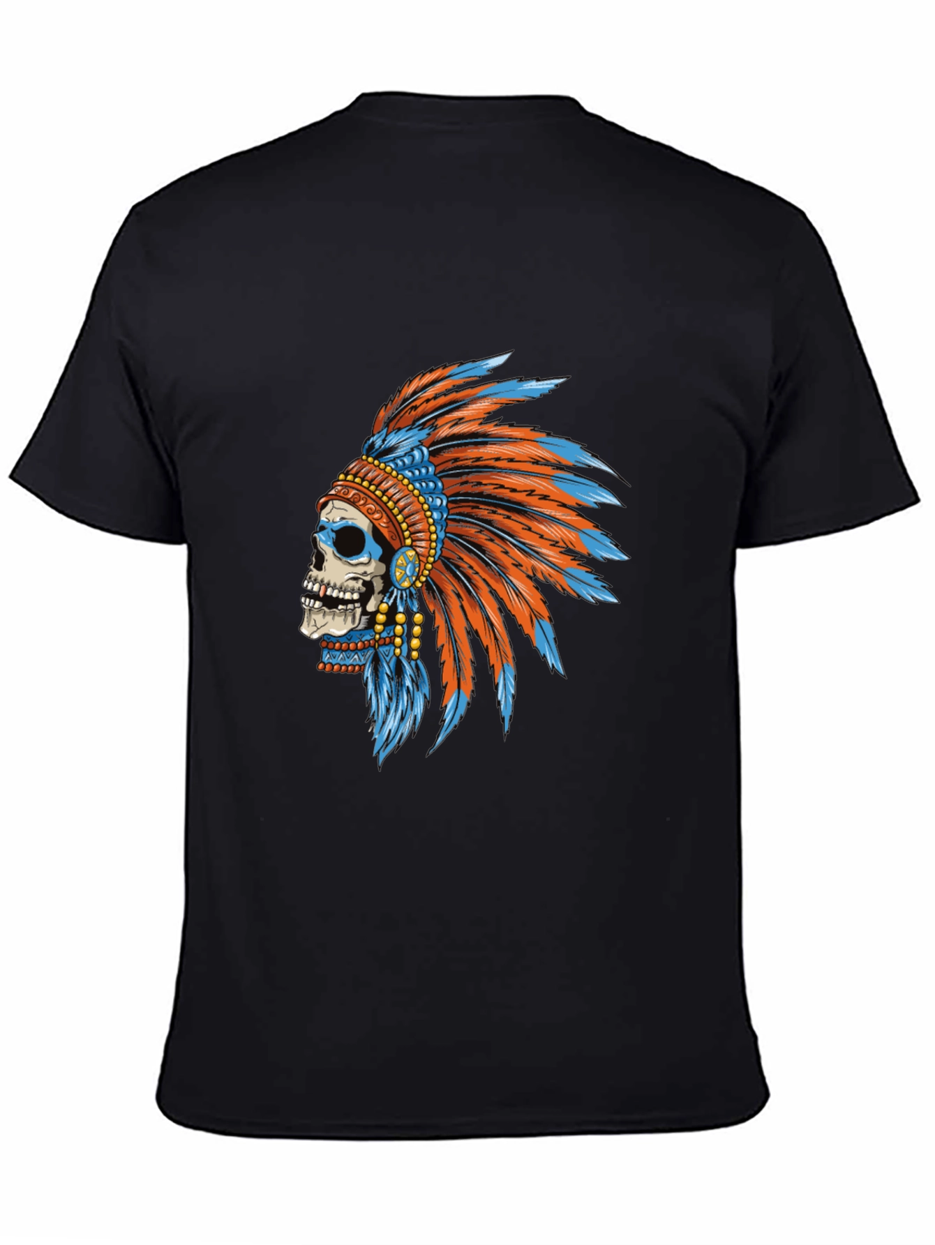 Black Skull Chief T-Shirt - Cool Graphic Tee view 4
