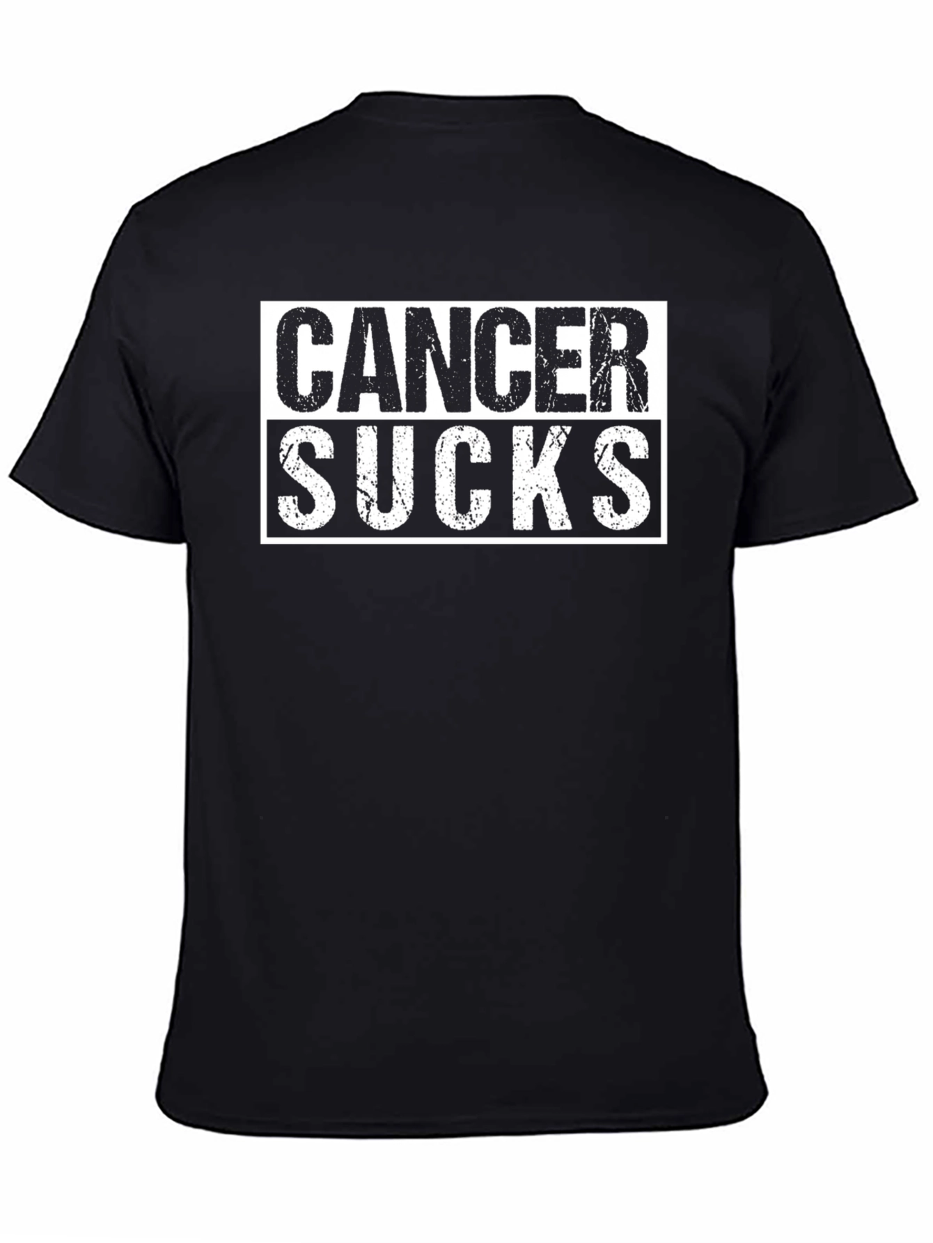 Black Cancer Sucks Graphic Tee - Black Unisex T-Shirt view 4