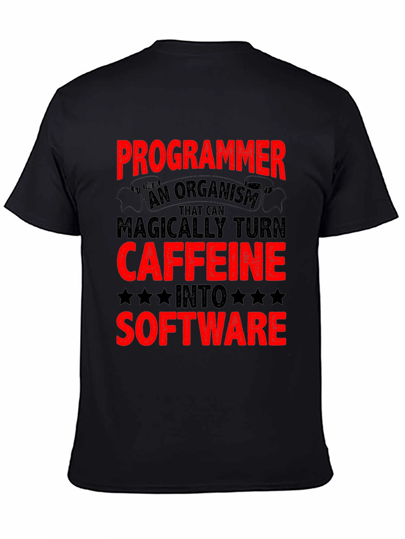 Black Programmer Caffeine to Software Black T-Shirt view 4