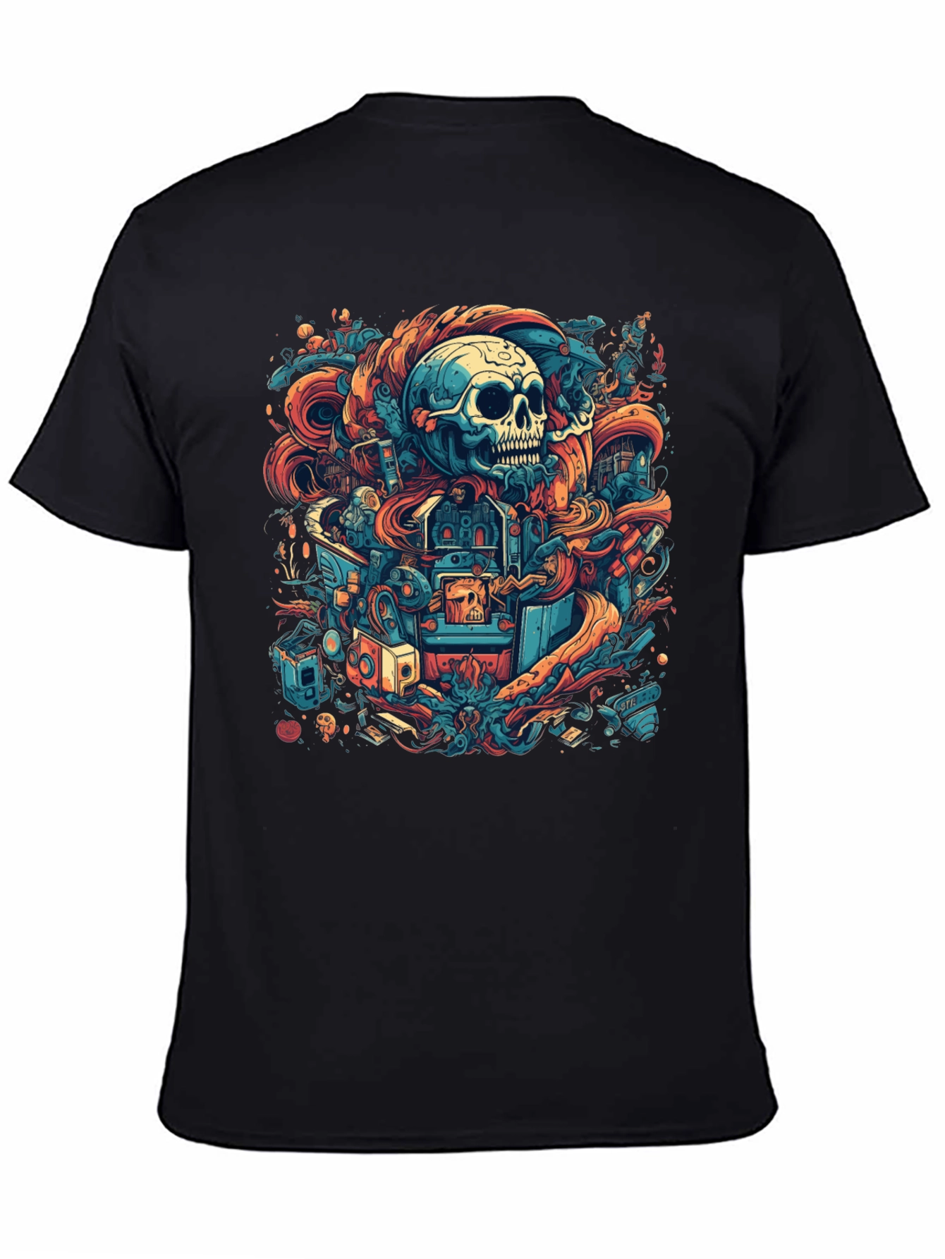 Black Skull Graphic Tee - Unique Urban Design view 4