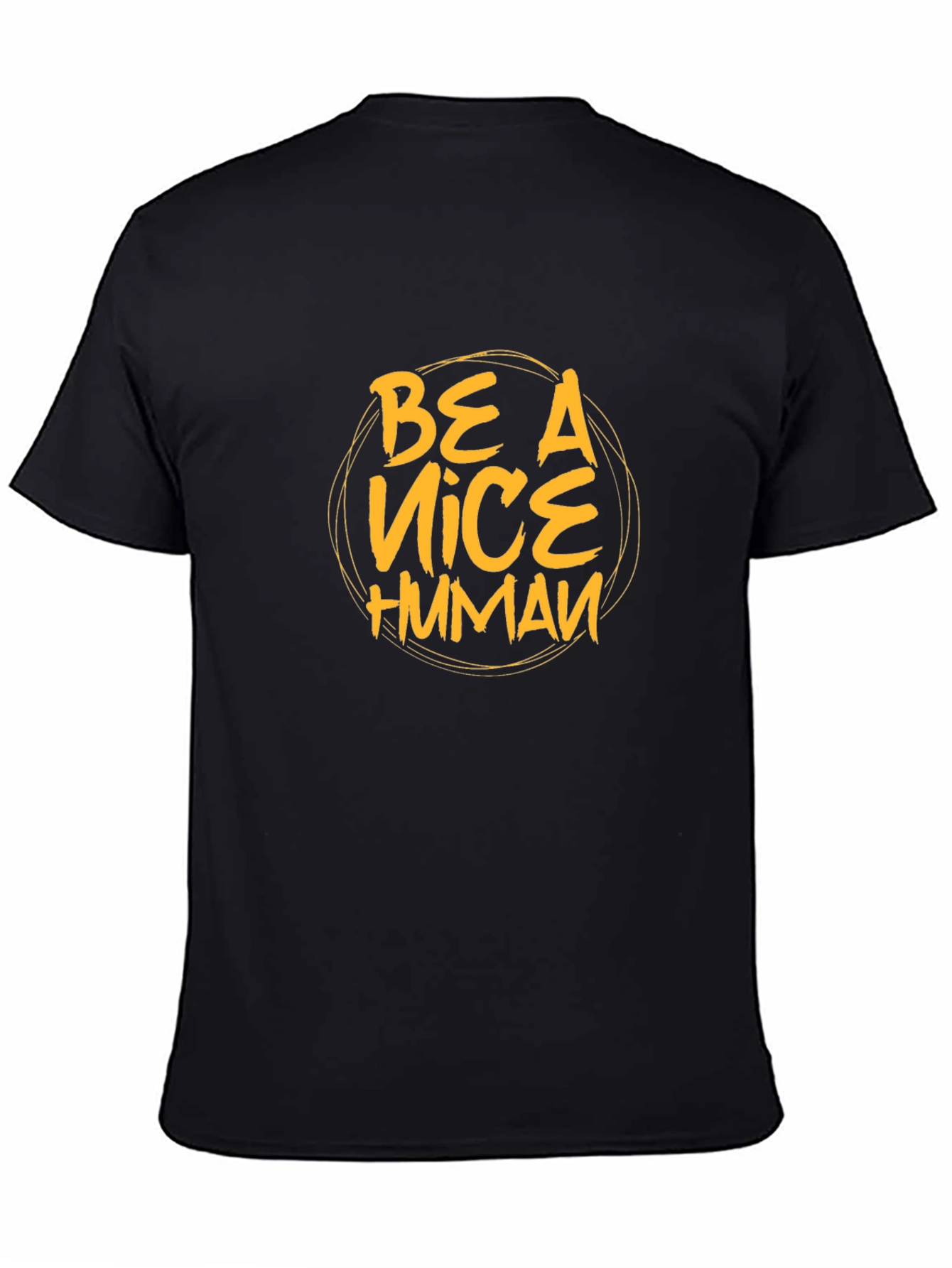 Black Be A Nice Human Graphic Tee - Unisex Black T-Shirt view 4