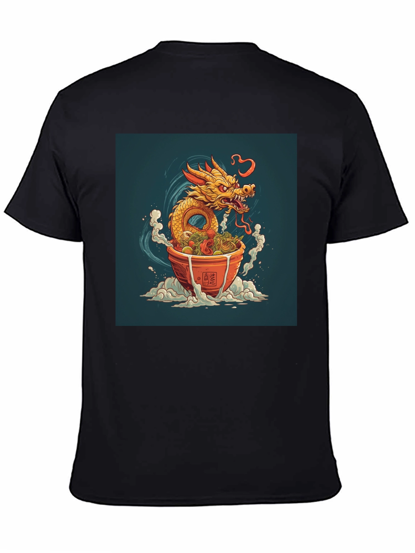 Black Dragon Ramen T-Shirt - Unique Graphic Tee view 4