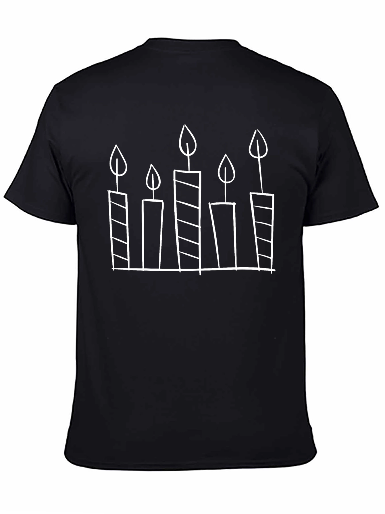 Black Birthday Candle Graphic Tee - Black Cotton Shirt view 4