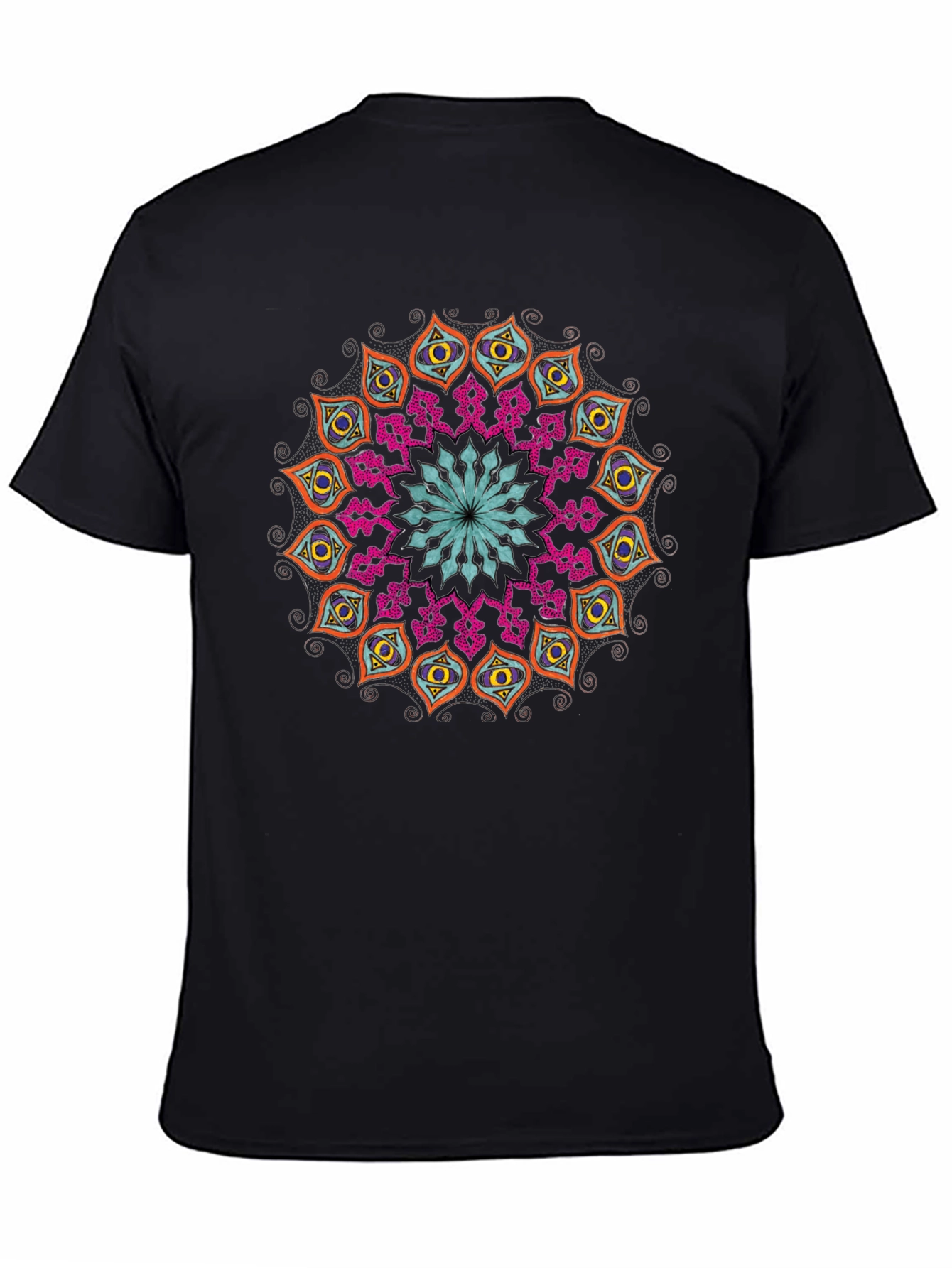 Black Mandala Graphic Tee - Unique Design view 4
