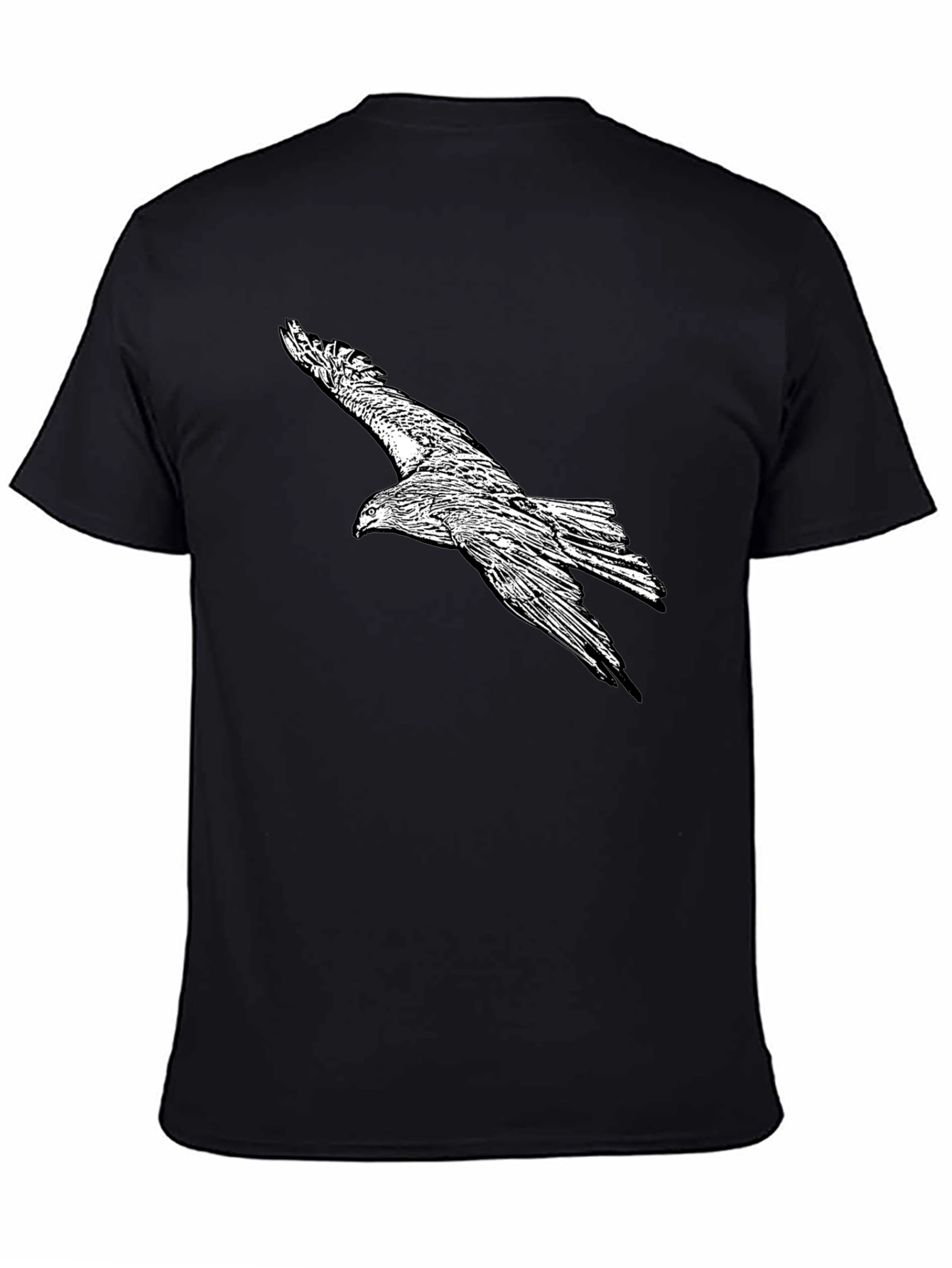 Black Eagle Graphic Black T-Shirt for Men view 4