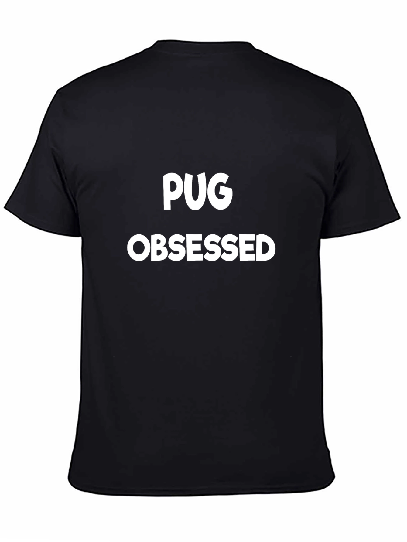 Black Pug Obsessed Graphic Tee - Black Cotton T-Shirt view 4
