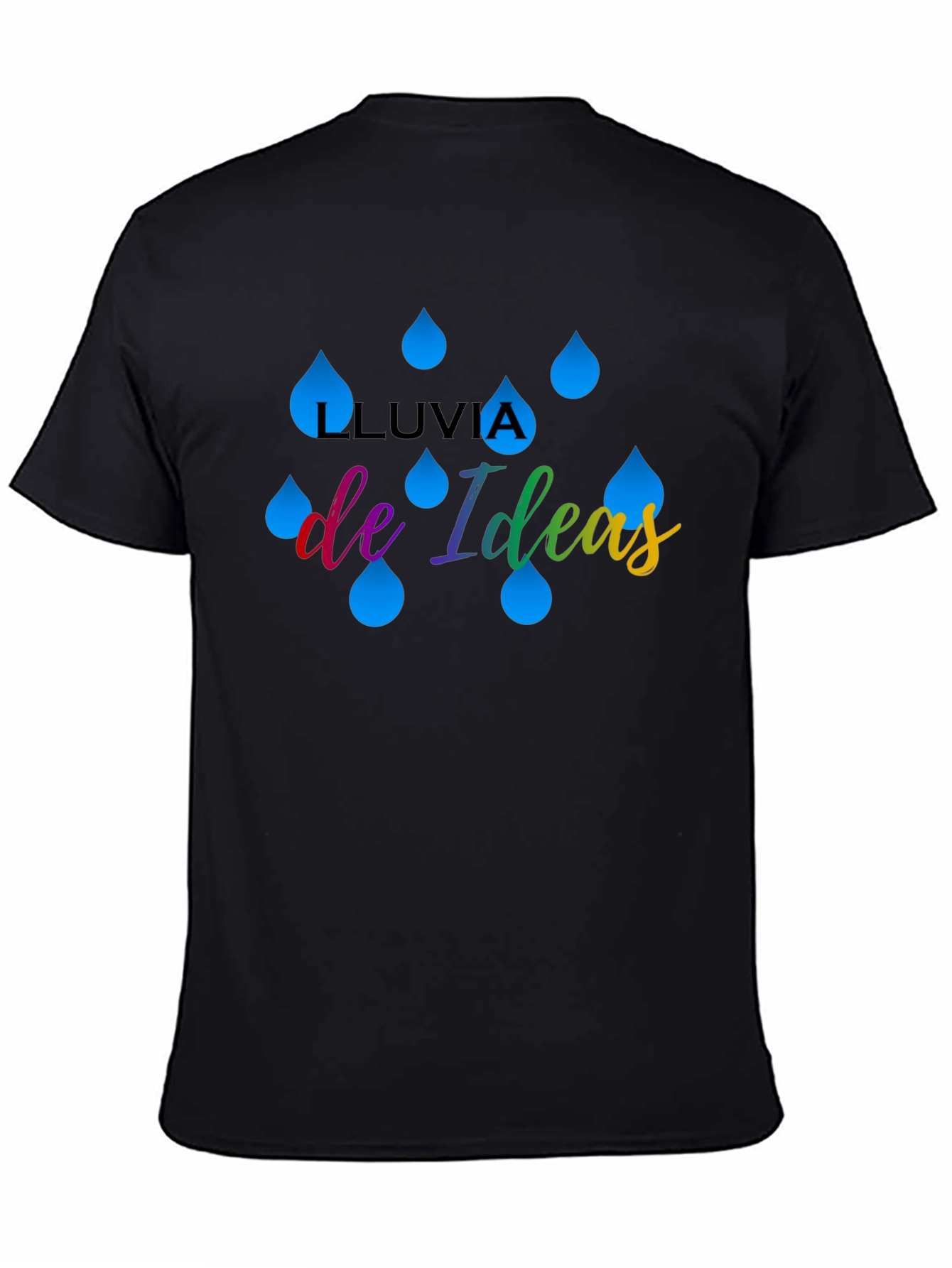 Black Lluvia de Ideas Graphic T-Shirt view 4