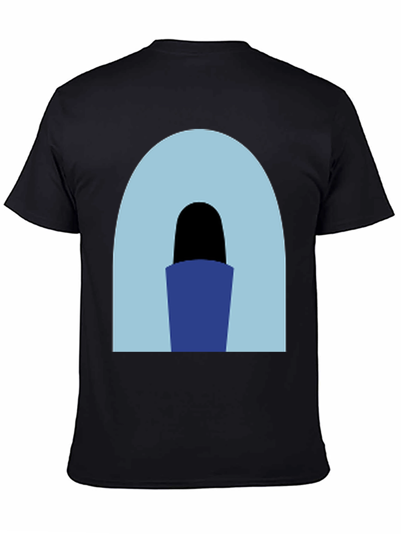 Black Abstract Arch Graphic Tee - Casual Black T-Shirt view 4