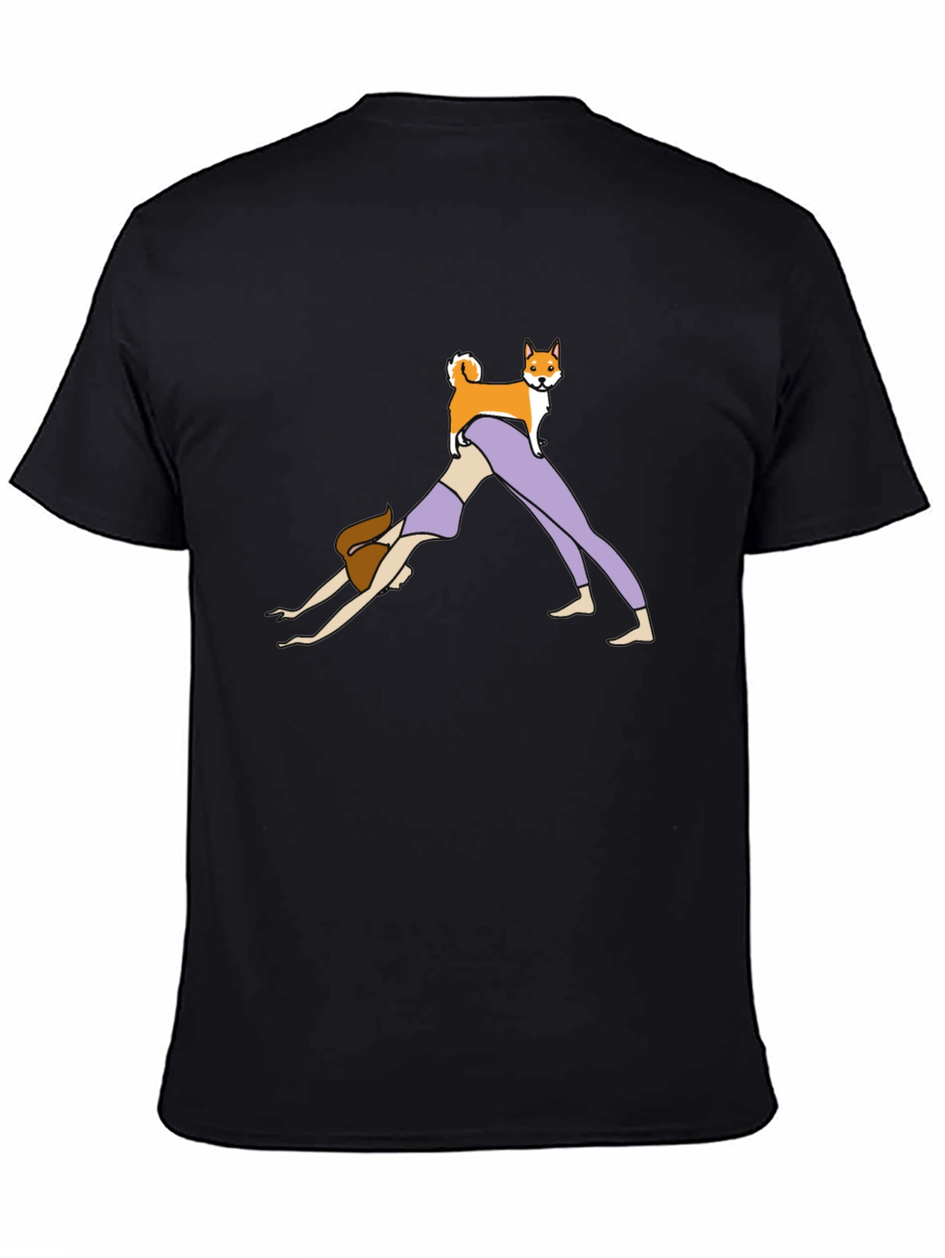 Black Yoga Dog T-Shirt - Downward Dog Graphic Tee view 4