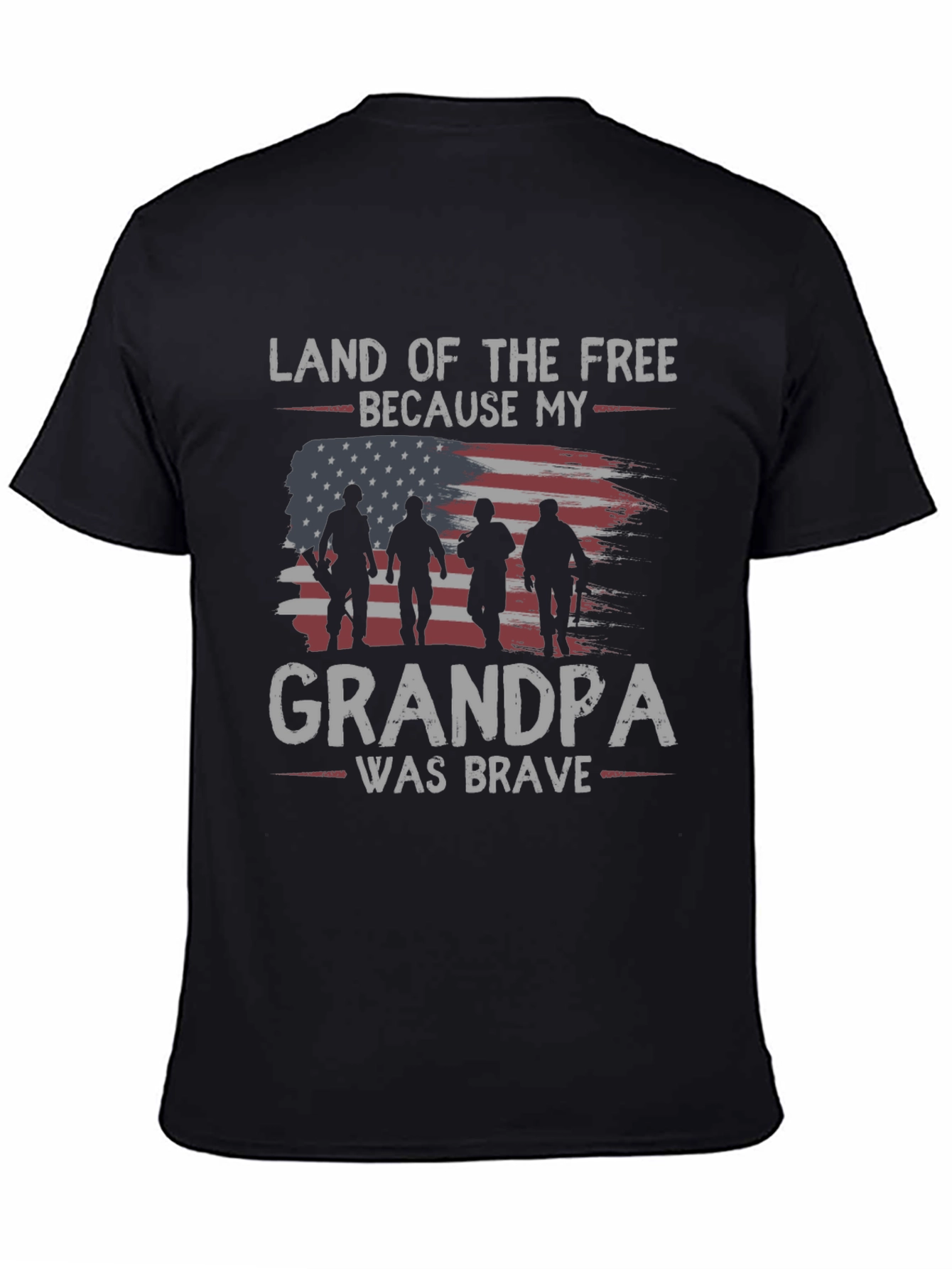 Black Land of the Free Grandpa Graphic Tee view 4