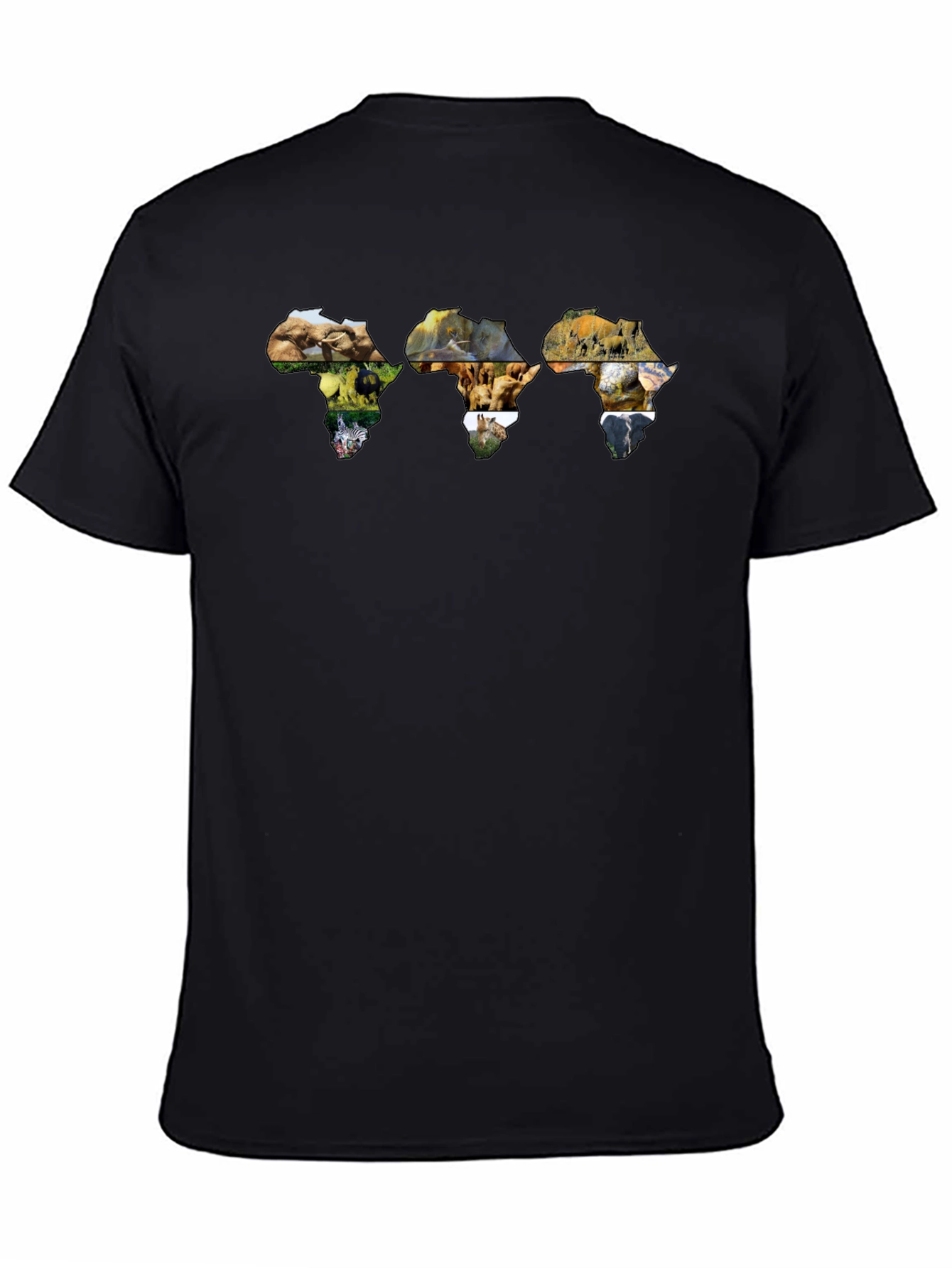 Black Africa Wildlife Print Black T-Shirt view 4