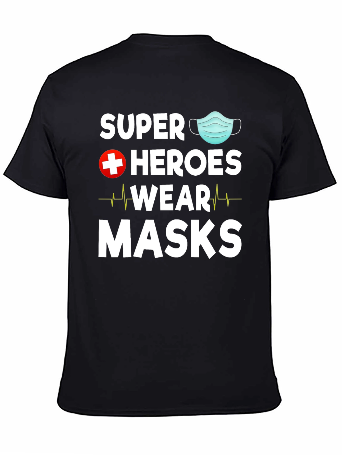 Black Super Heroes Wear Masks T-Shirt view 4