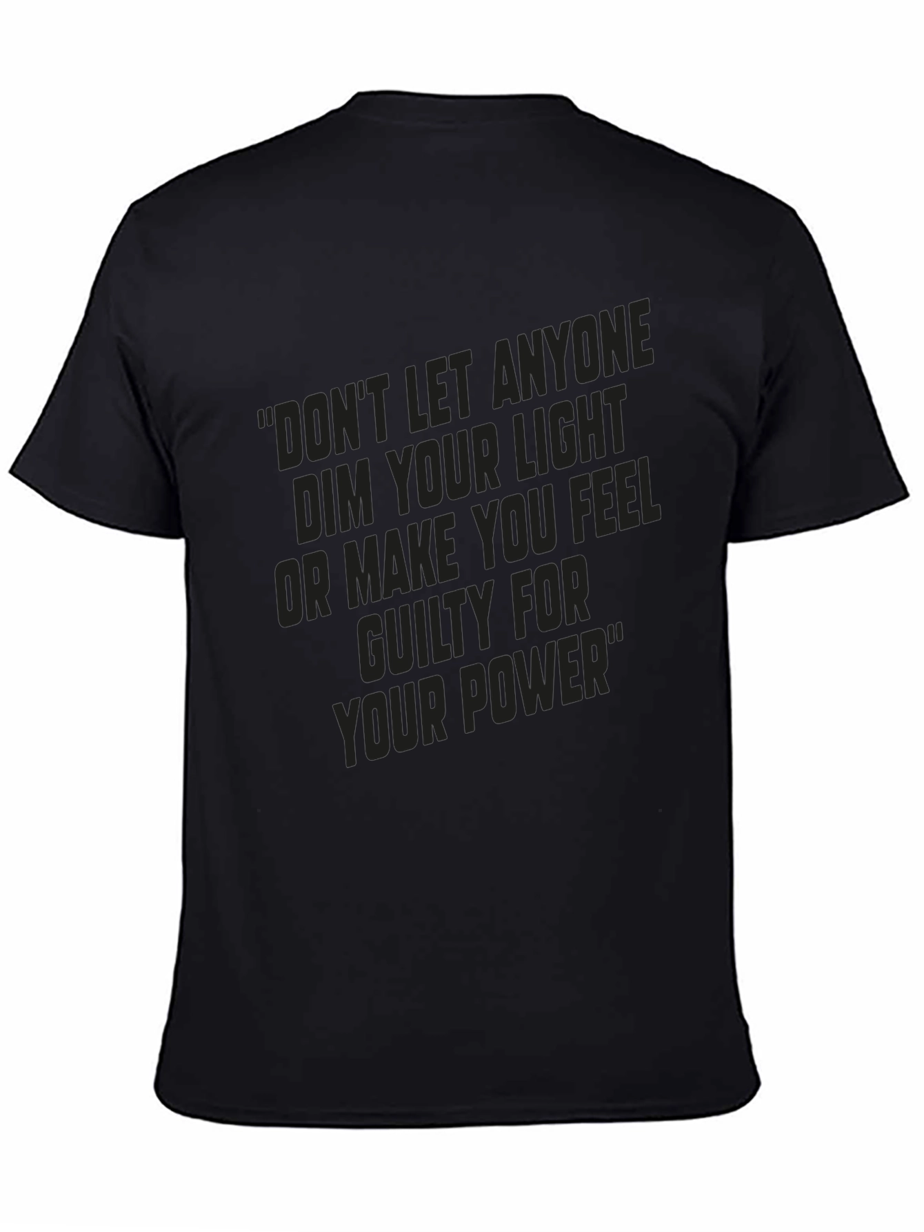 Black Inspirational Black T-Shirt: "Your Power" view 4