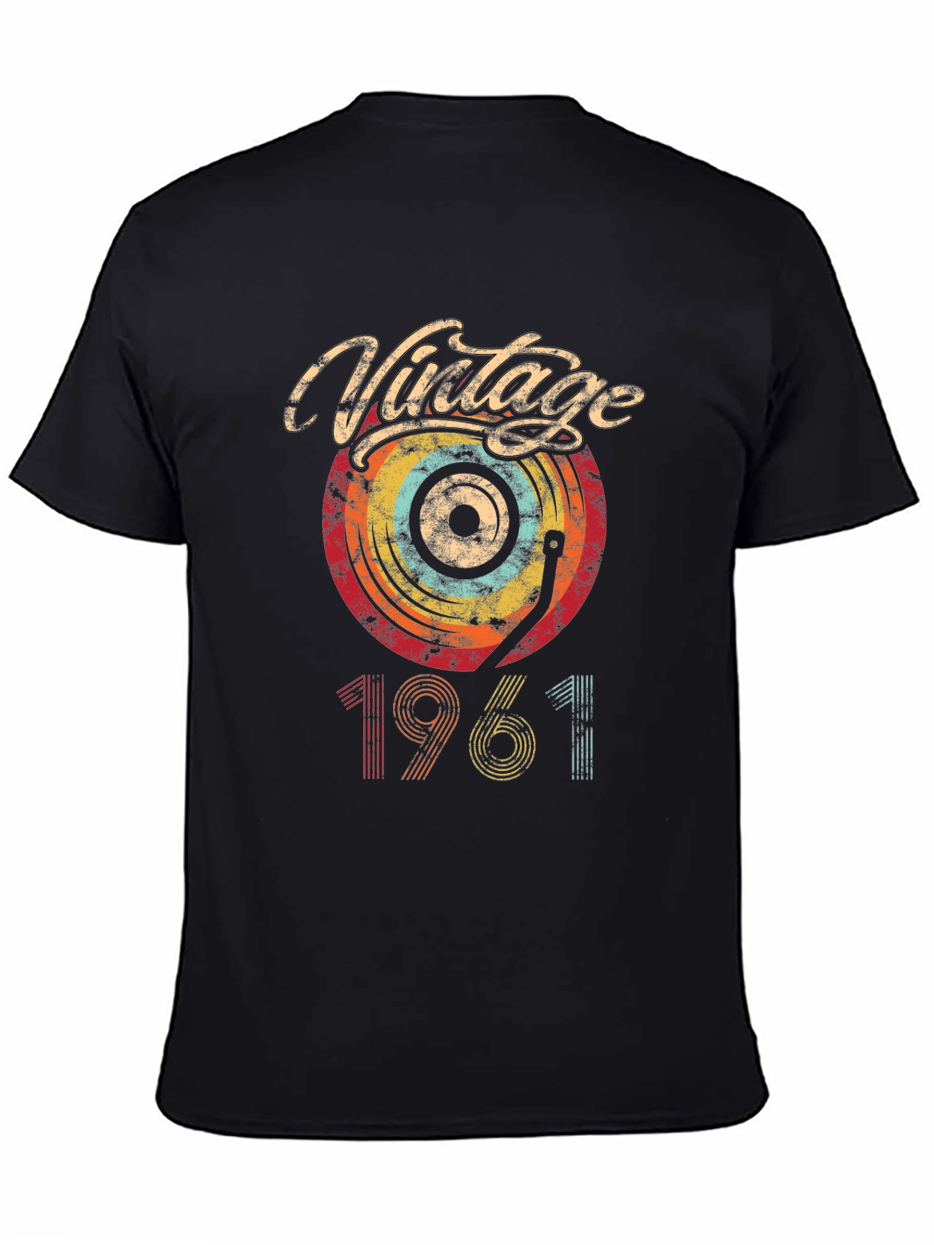 Black Vintage 1961 Record T-Shirt view 4