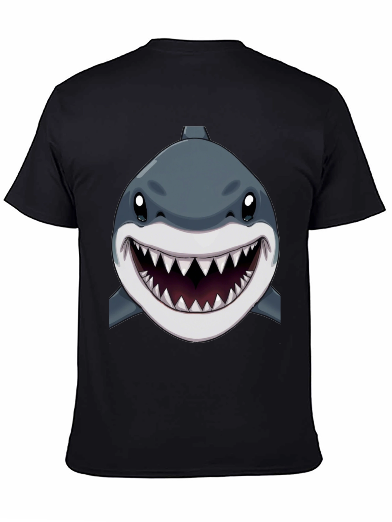 Black Shark Graphic Print Black T-Shirt view 4