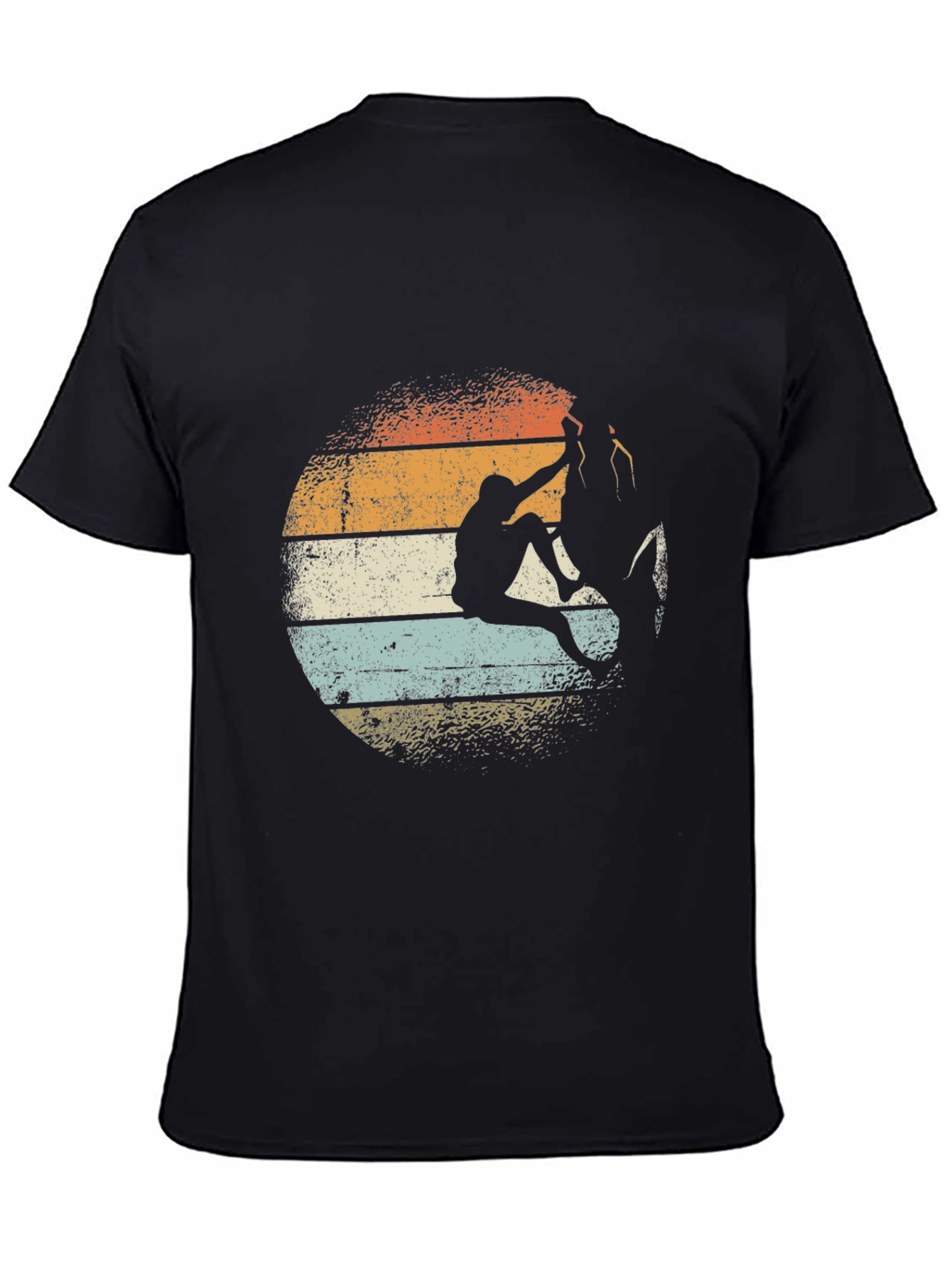 Black Retro Rock Climbing T-Shirt - Vintage Style Climber Tee view 4