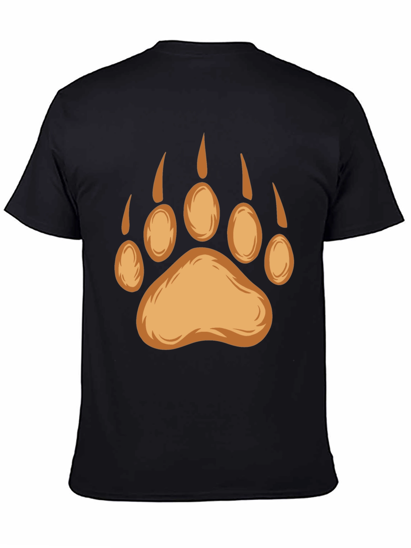 Black Bear Paw Print Graphic Tee - Black view 4