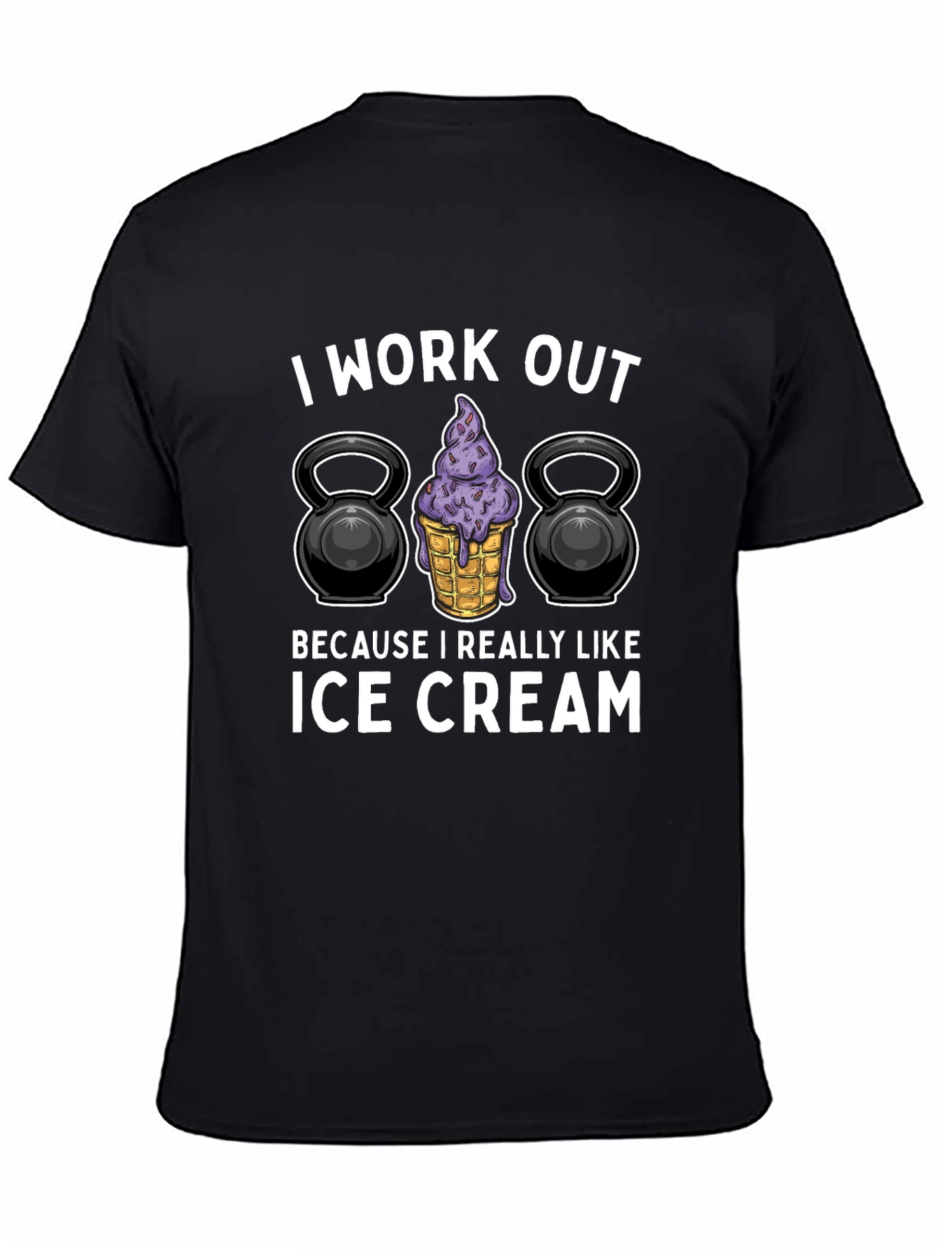 Black Workout for Ice Cream Black Graphic Tee view 4