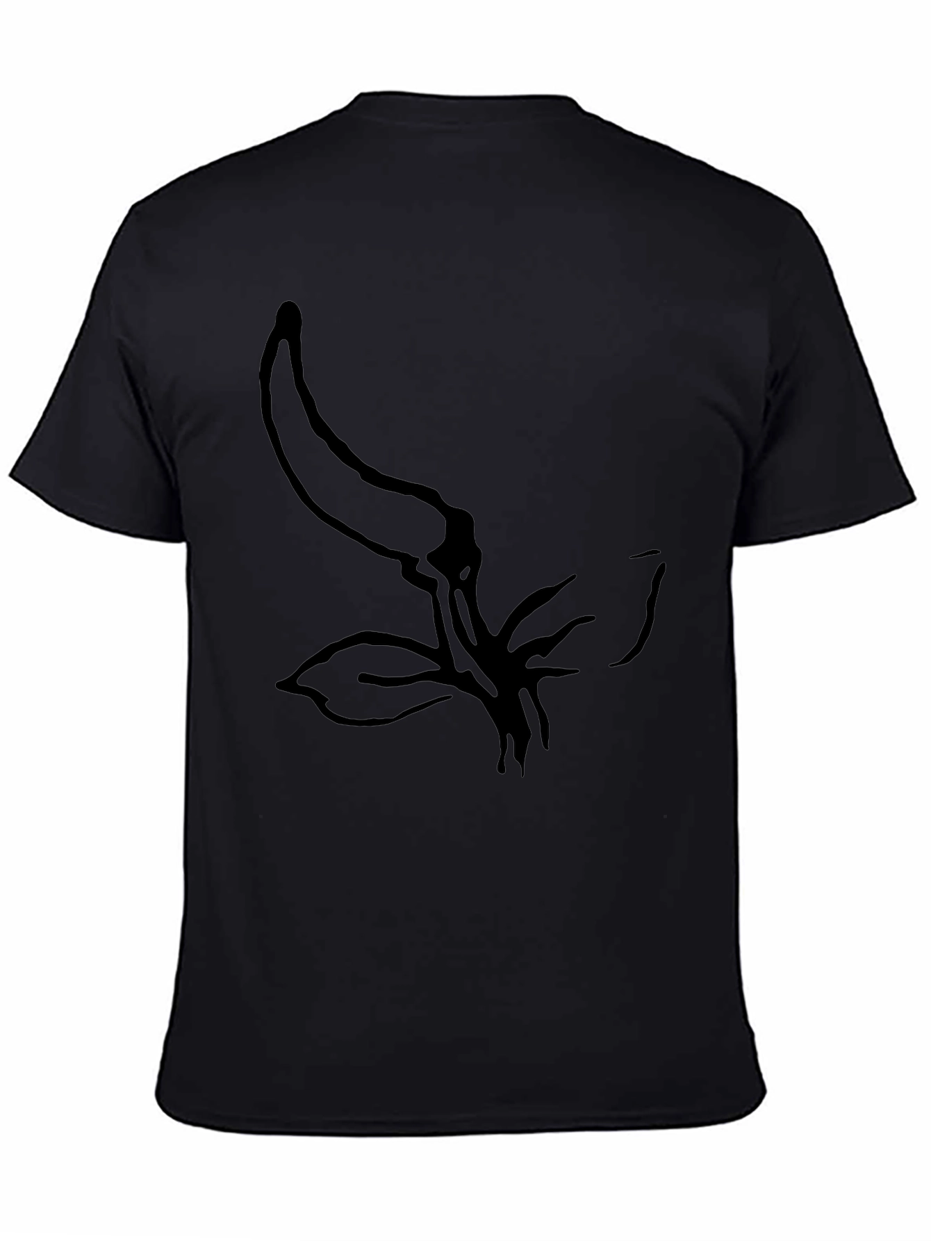 Black Minimalist Chili Pepper Graphic Black T-Shirt view 4