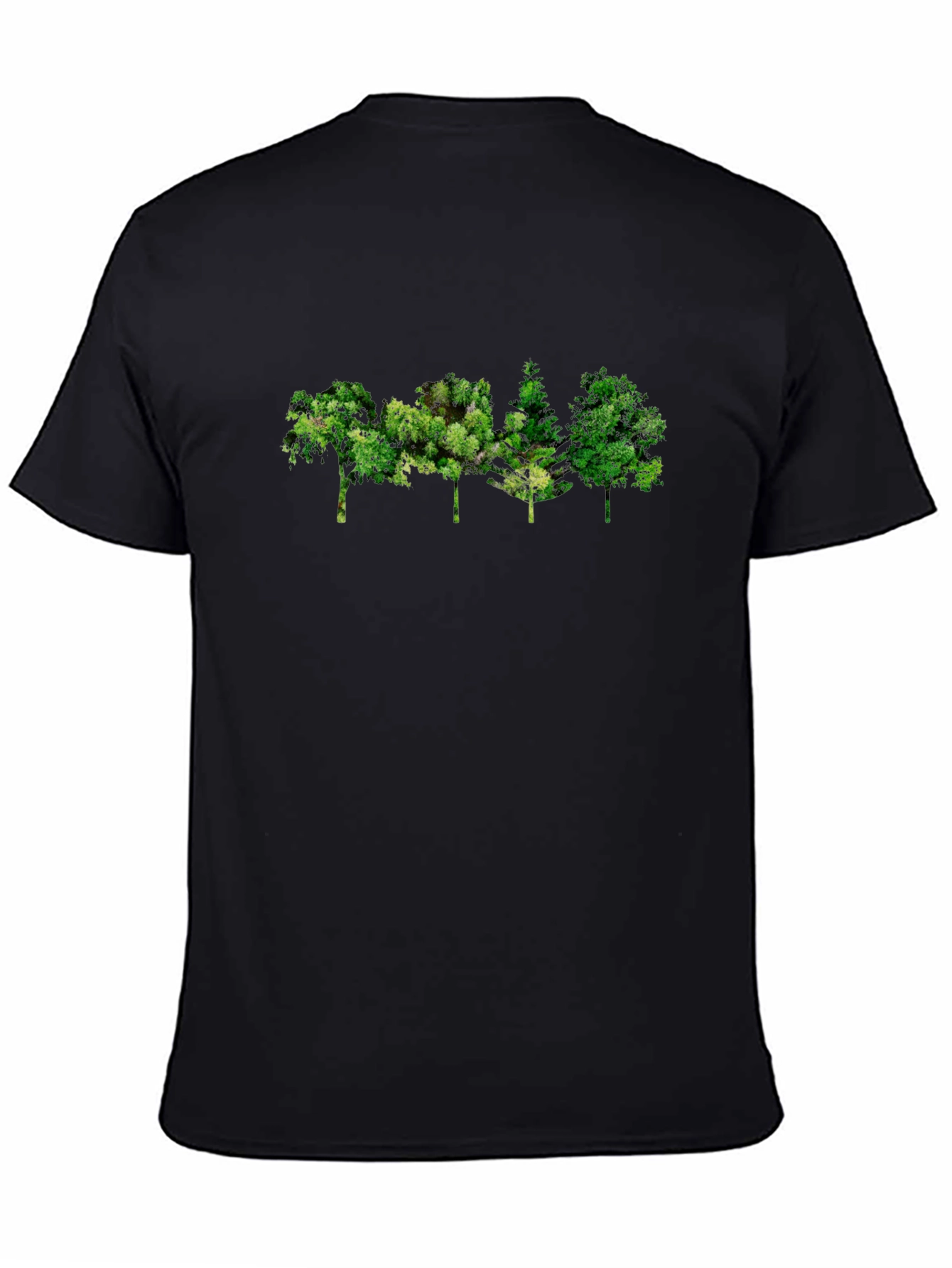 Black Men's Black Tree Graphic Tee - Nature Inspired Design view 4