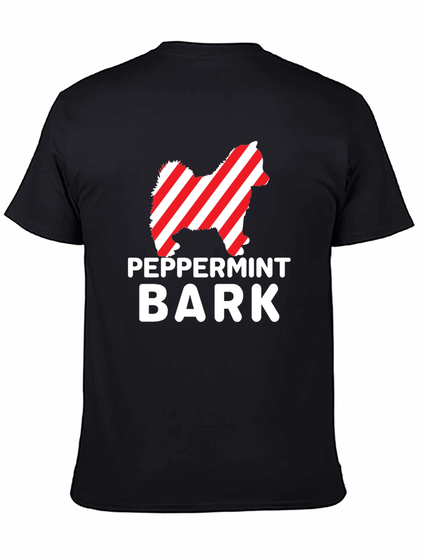 Black Peppermint Bark Dog T-Shirt - Festive Holiday Apparel view 4