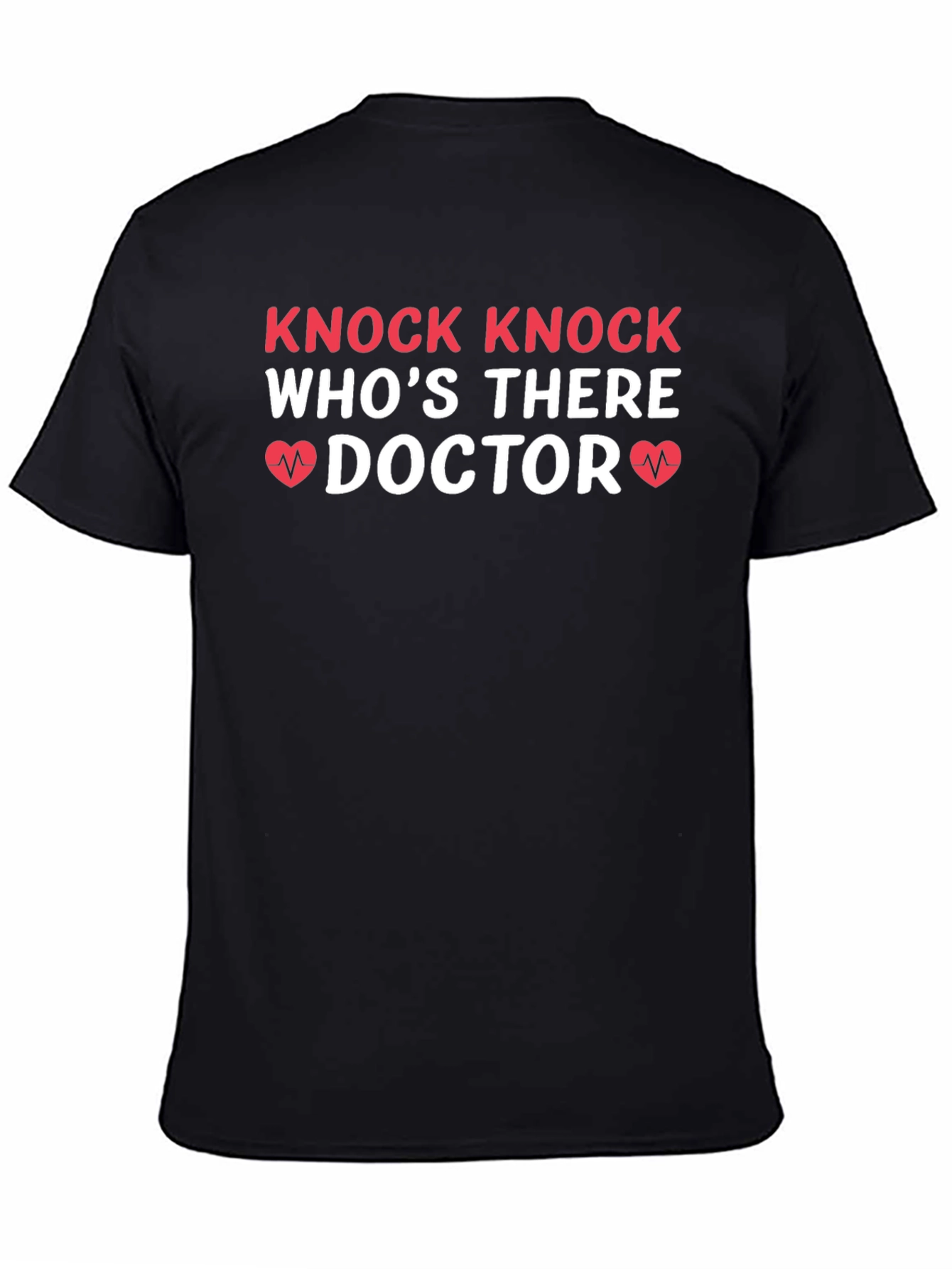 Black Knock Knock Doctor Graphic Tee - Medical Humor T-Shirt view 4
