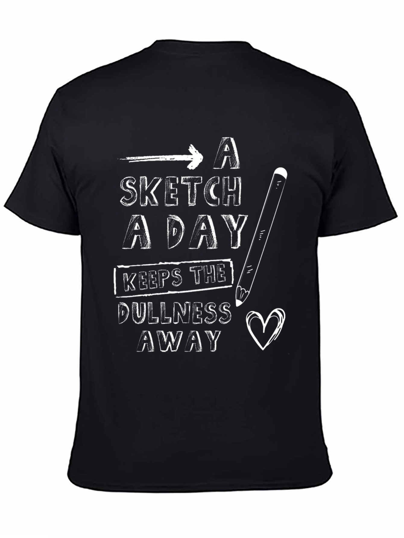 Black Sketch a Day Graphic T-Shirt - Artist Apparel view 4