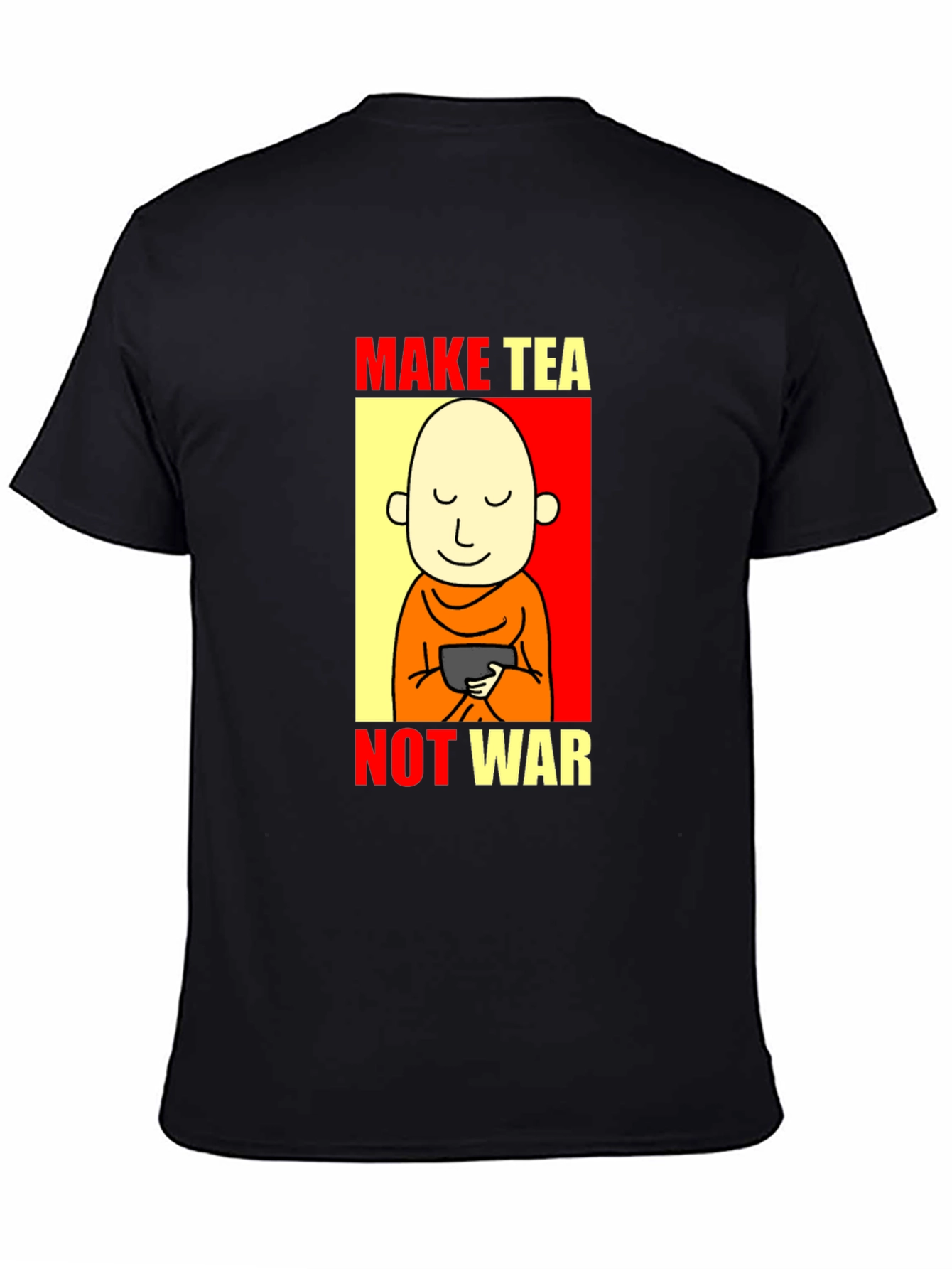 Black Make Tea Not War T-Shirt - Peaceful Zen Design view 4