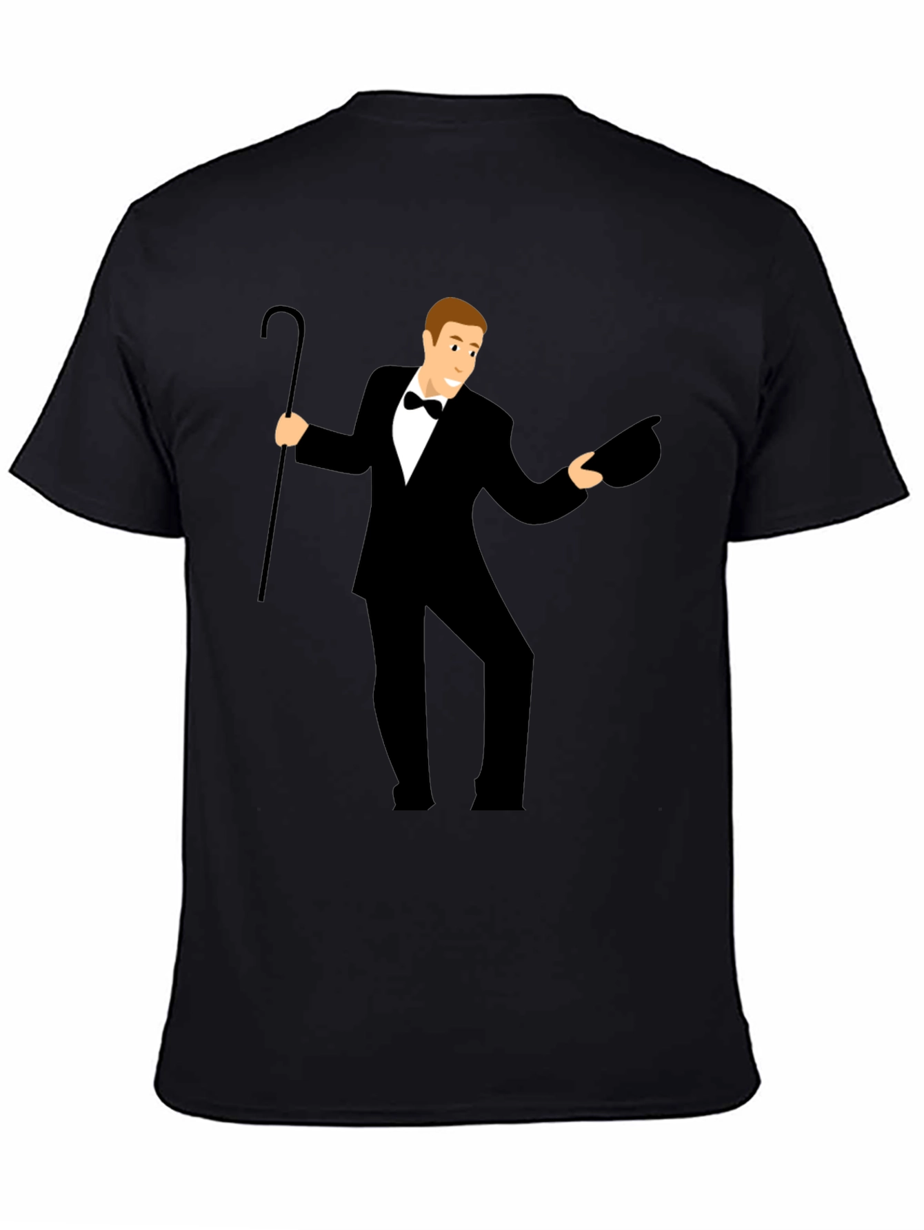 Black Dapper Gentleman Graphic Tee - Classic Style view 4