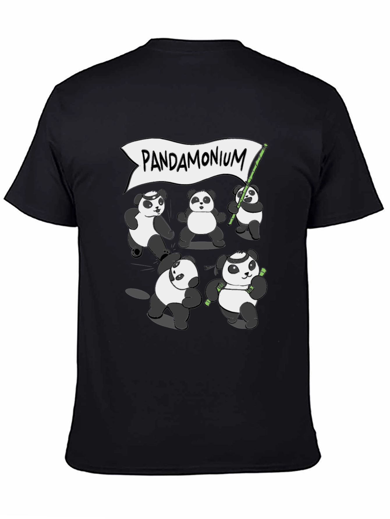 Black Pandamonium T-Shirt - Panda Graphic Tee view 4