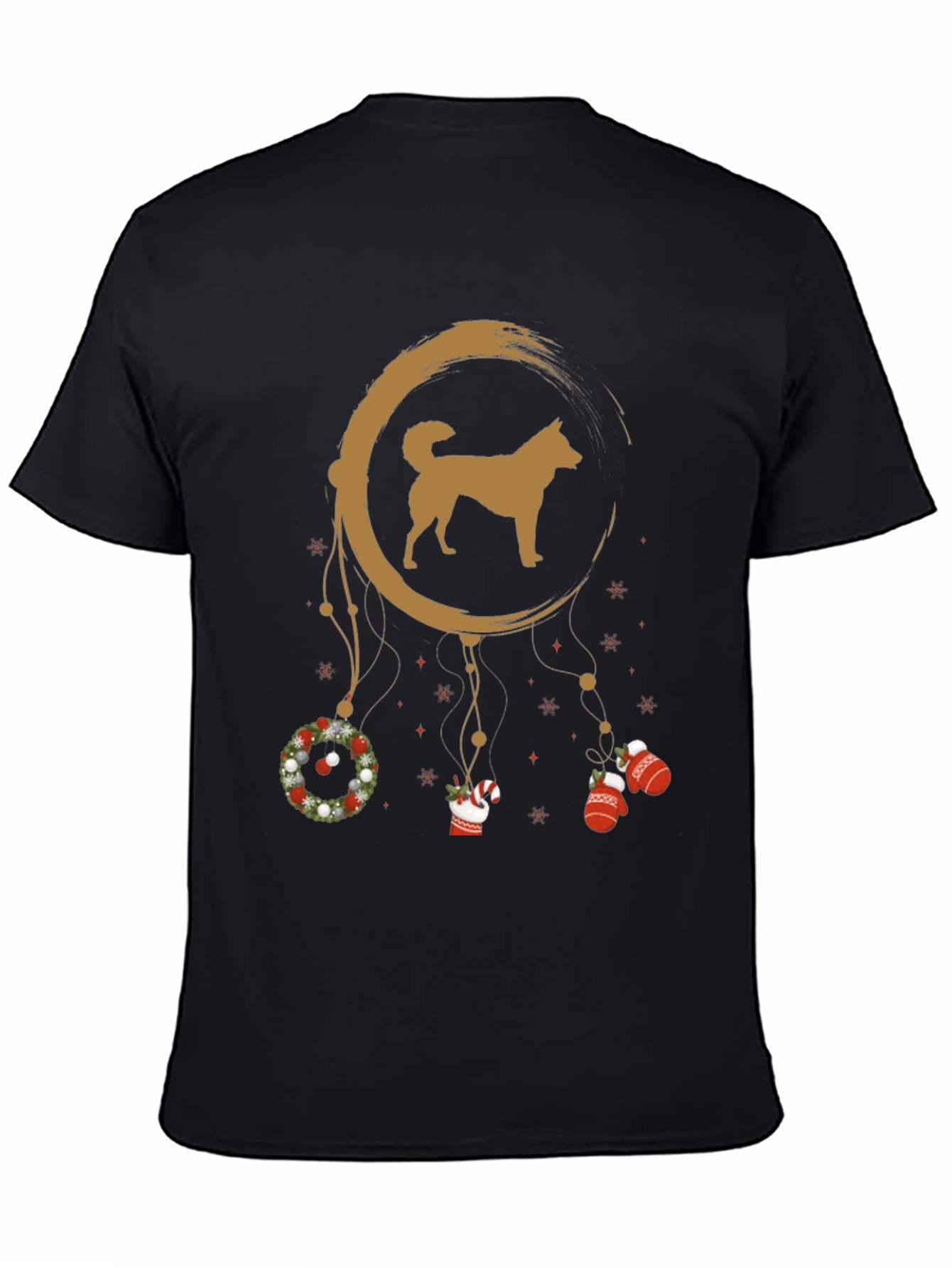 Black Dog Christmas Dreamcatcher Tee view 4