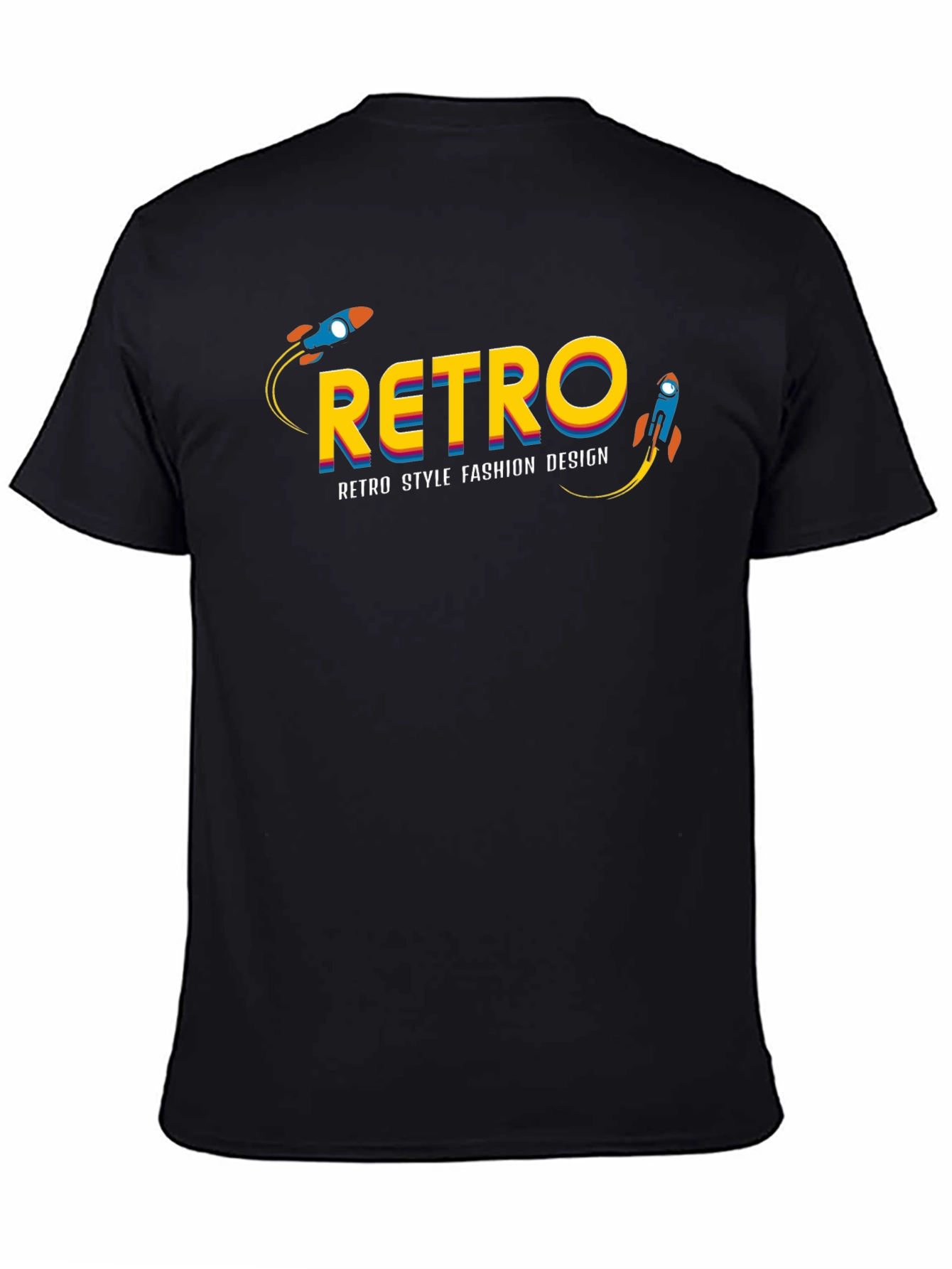 Black Retro Style Fashion T-Shirt view 4