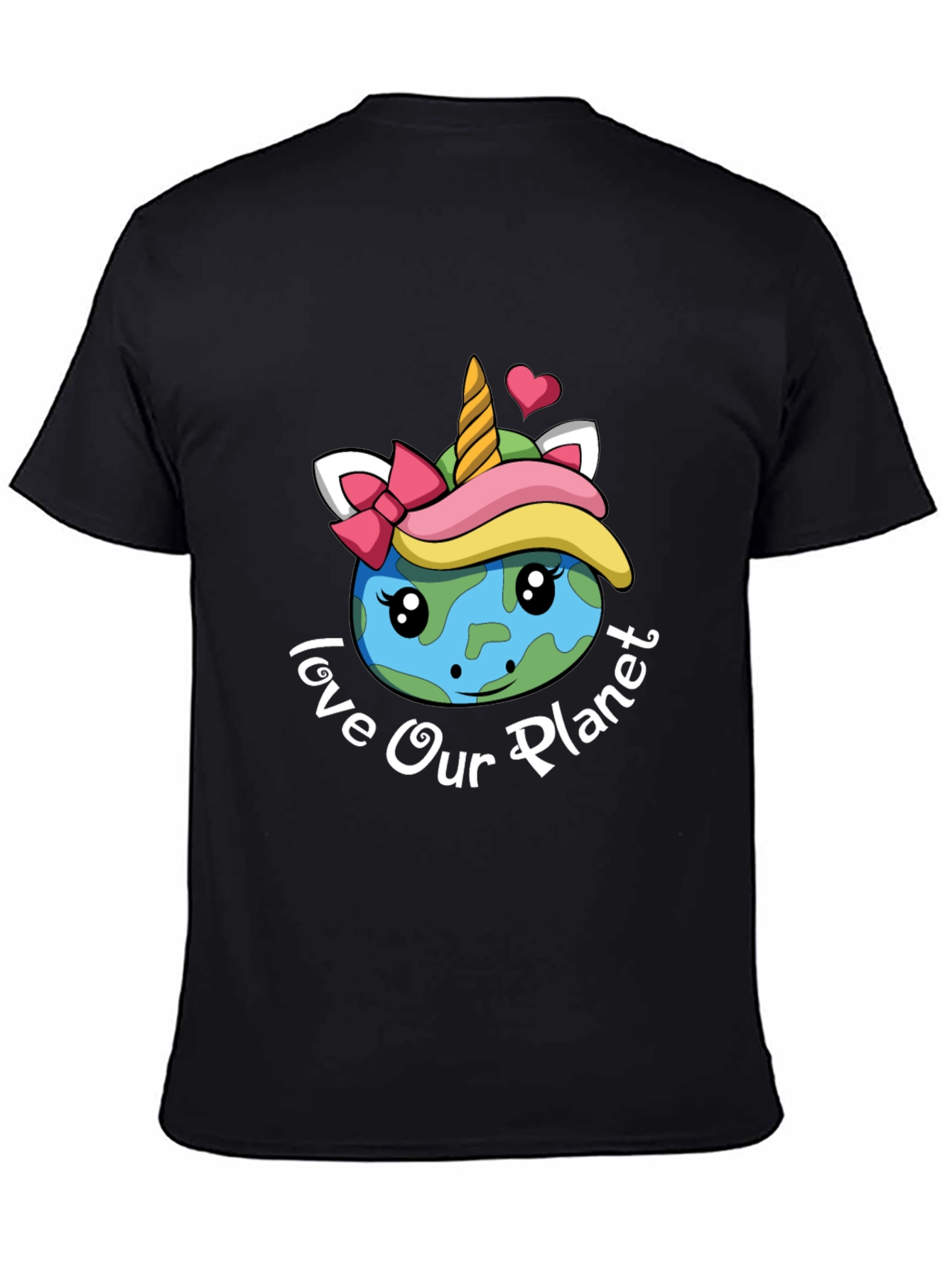 Black Love Our Planet Unicorn Earth T-Shirt view 4